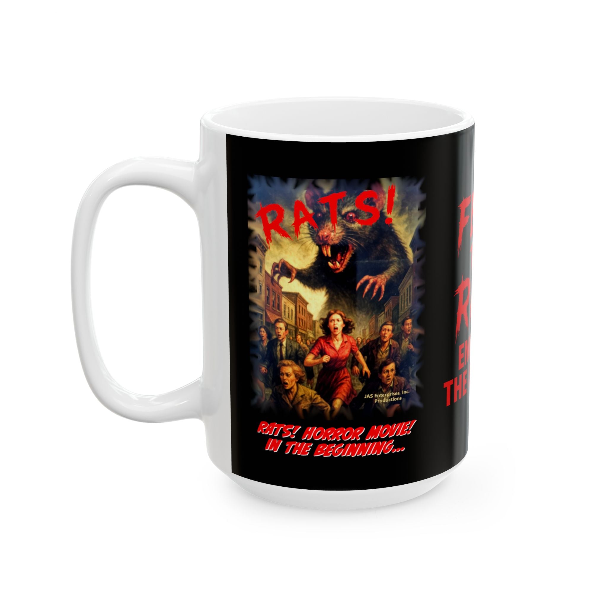 RMG: "Rats! Horror Movie! In The Beginning..." Movie Title Logo - Ceramic Mug (11oz, 15oz)