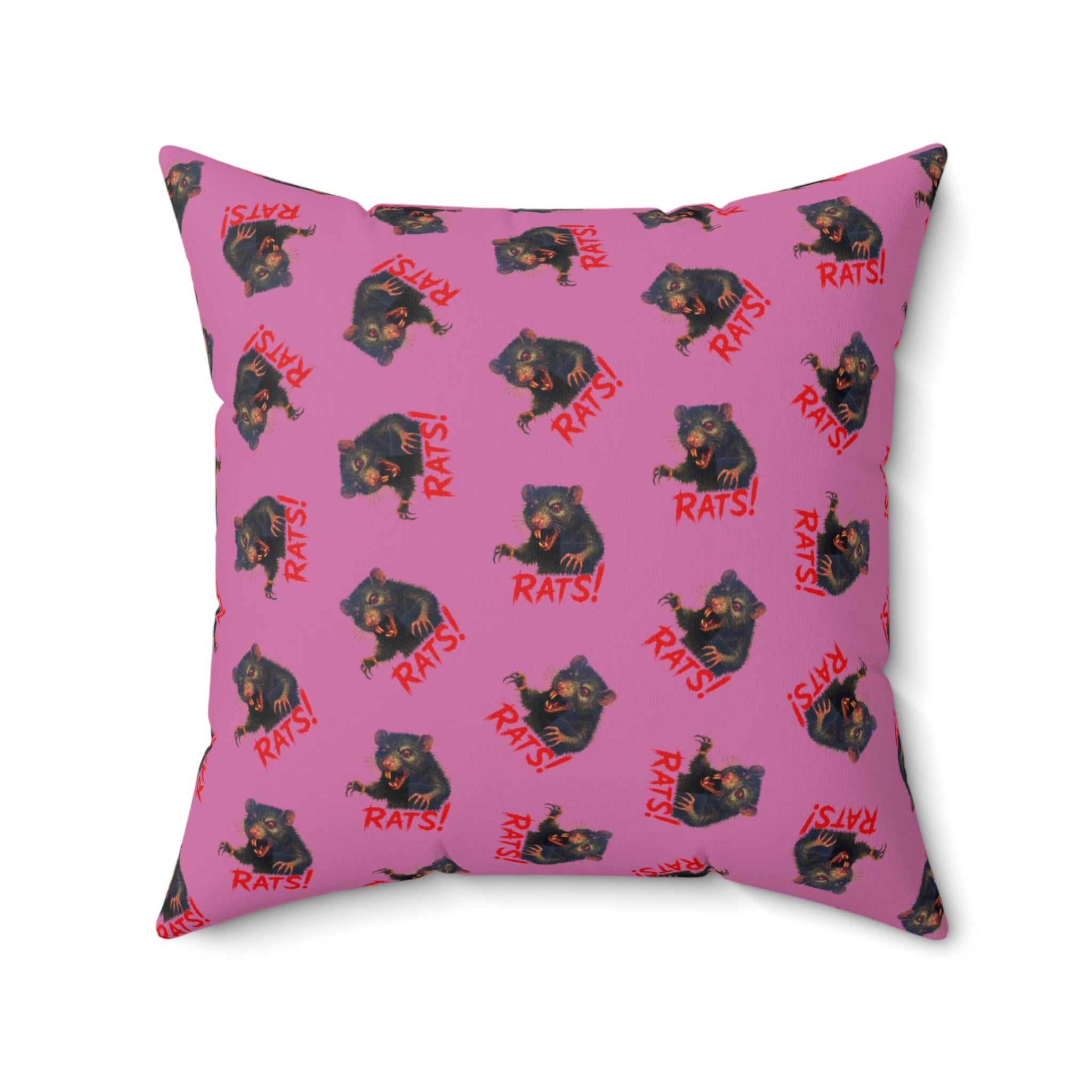 RPW: "RAT" (Multi) - Polyester Throw Pillow - (Pink)