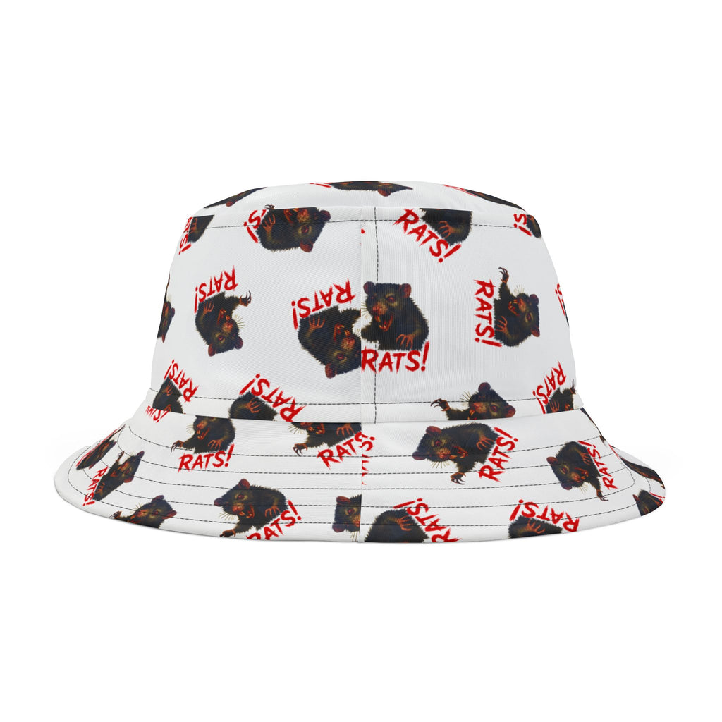 RHT: "RAT" (Multi) - Bucket Hat - White