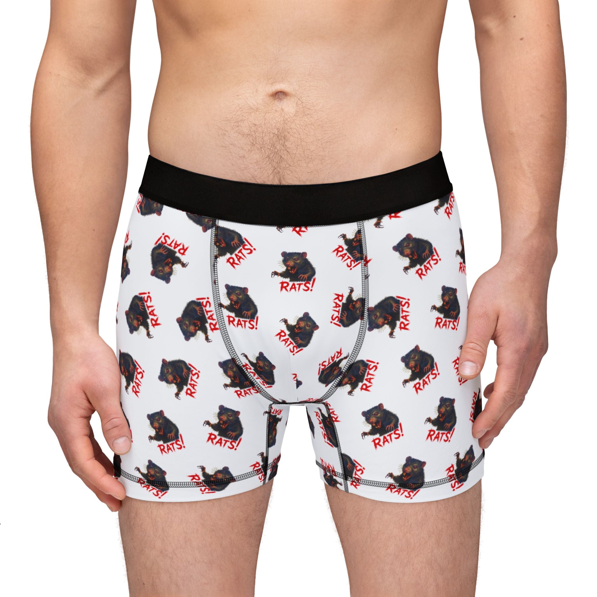 RUG: "RAT" (Multi) - Men's Boxer Briefs - White