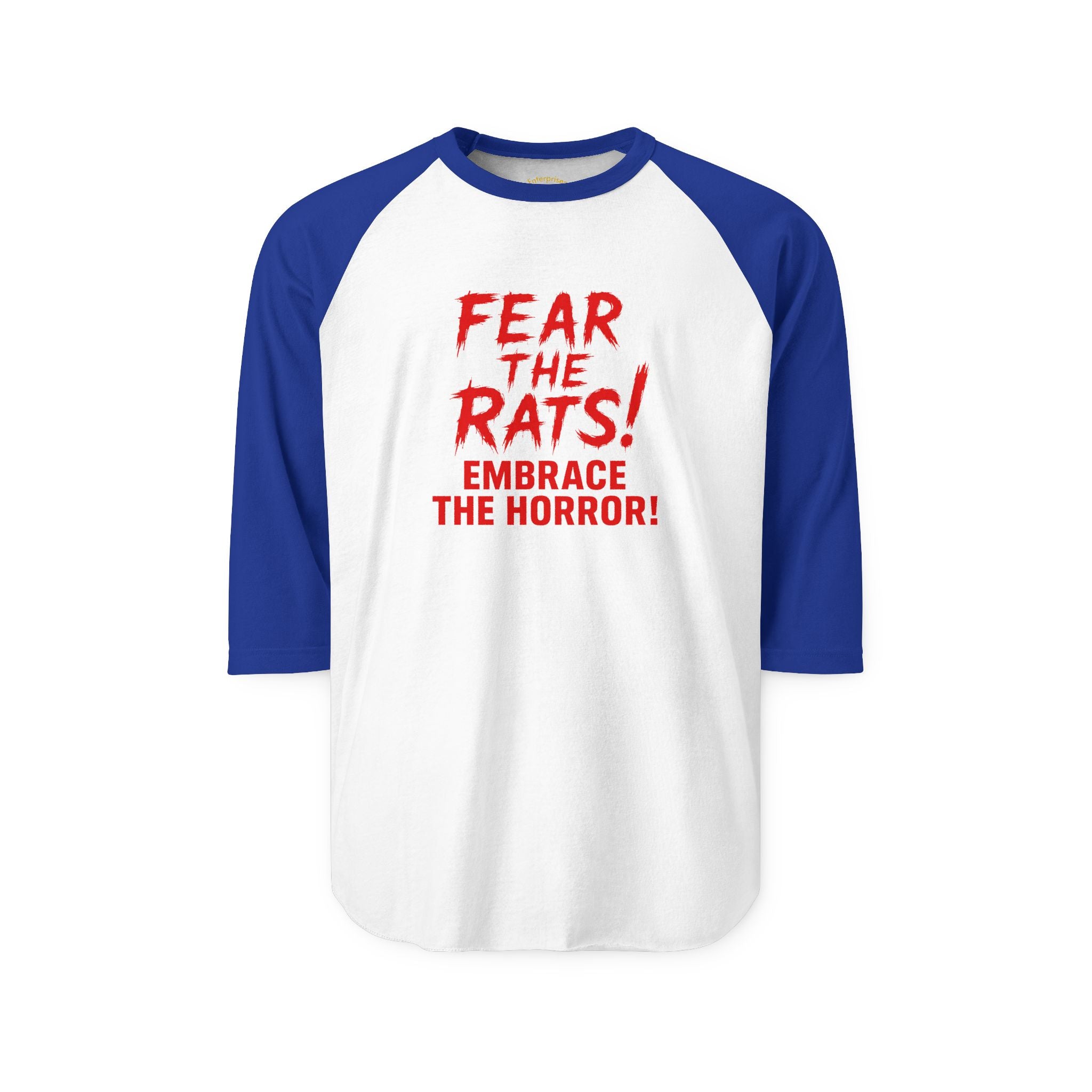 RRS: "Fear the Rats! Embrace the Horror!" - Unisex Three-Quarter Sleeve Raglan Shirt