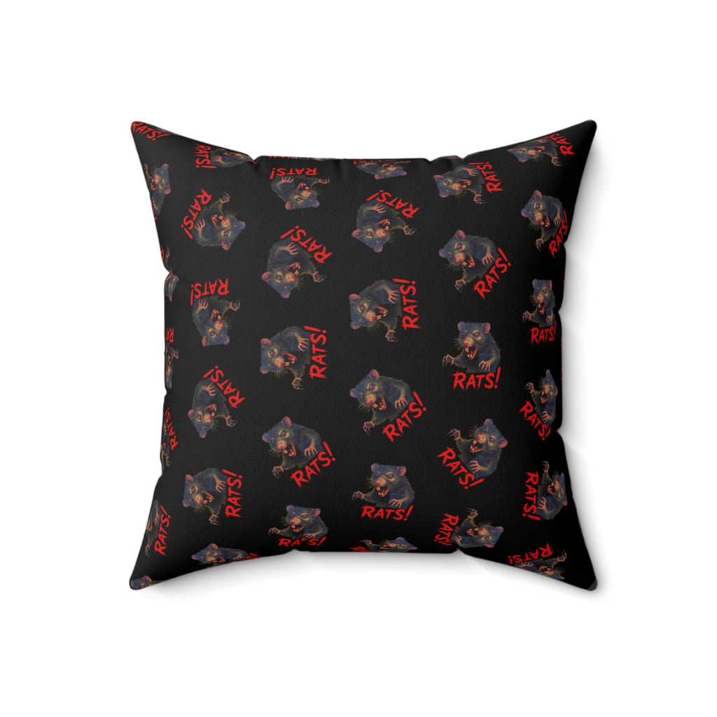 RPW: "RAT" (Multi) - Polyester Throw Pillow - (Black)