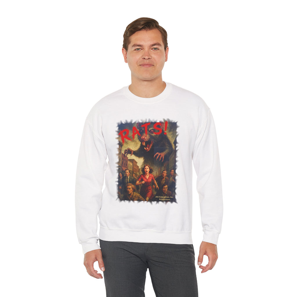 RSS: "RATS!" Logo (Blank Back Side) - Unisex Crewneck Sweatshirt (White)