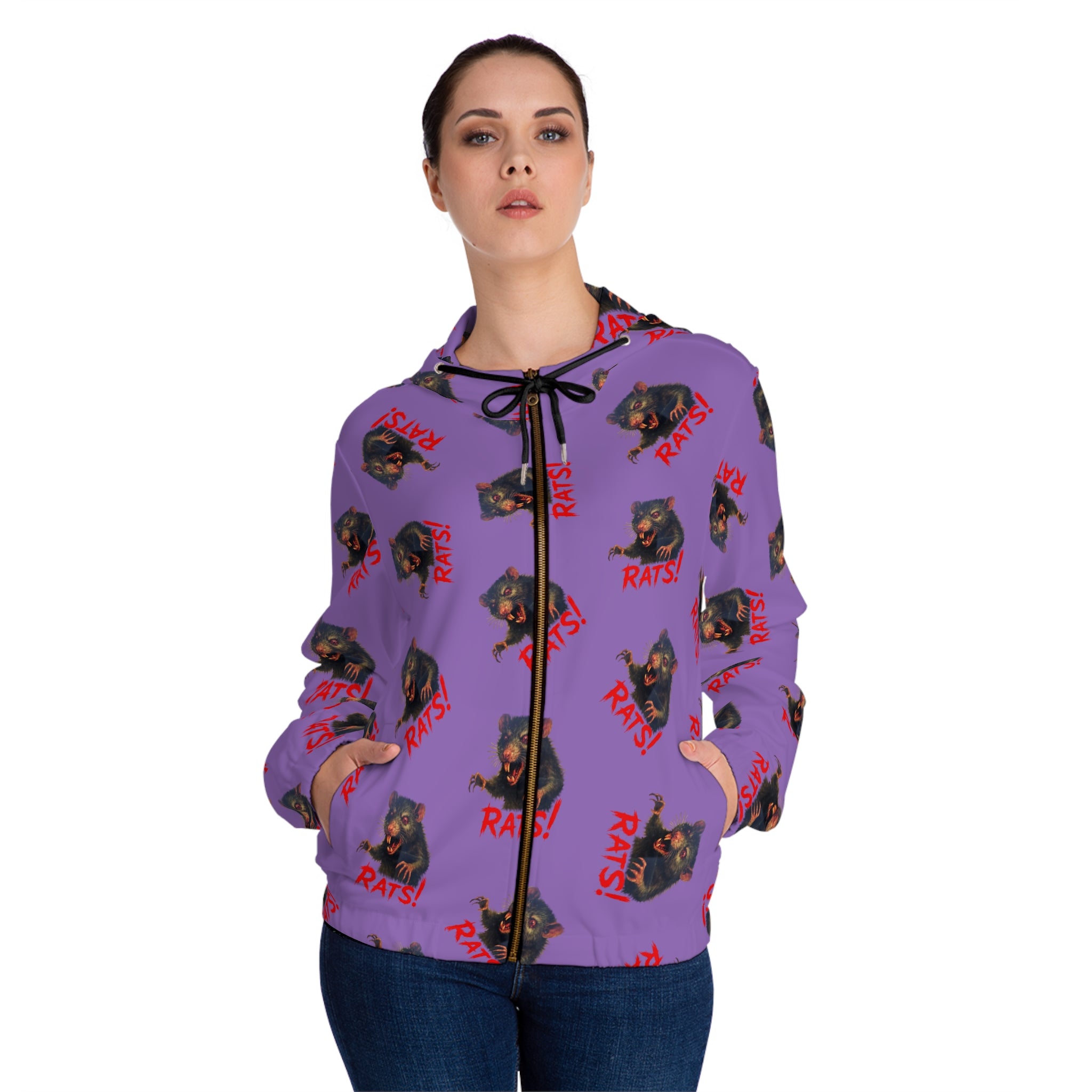 RHD: "RAT" (Multi) - Women’s Full-Zip Hoodie - Lavender