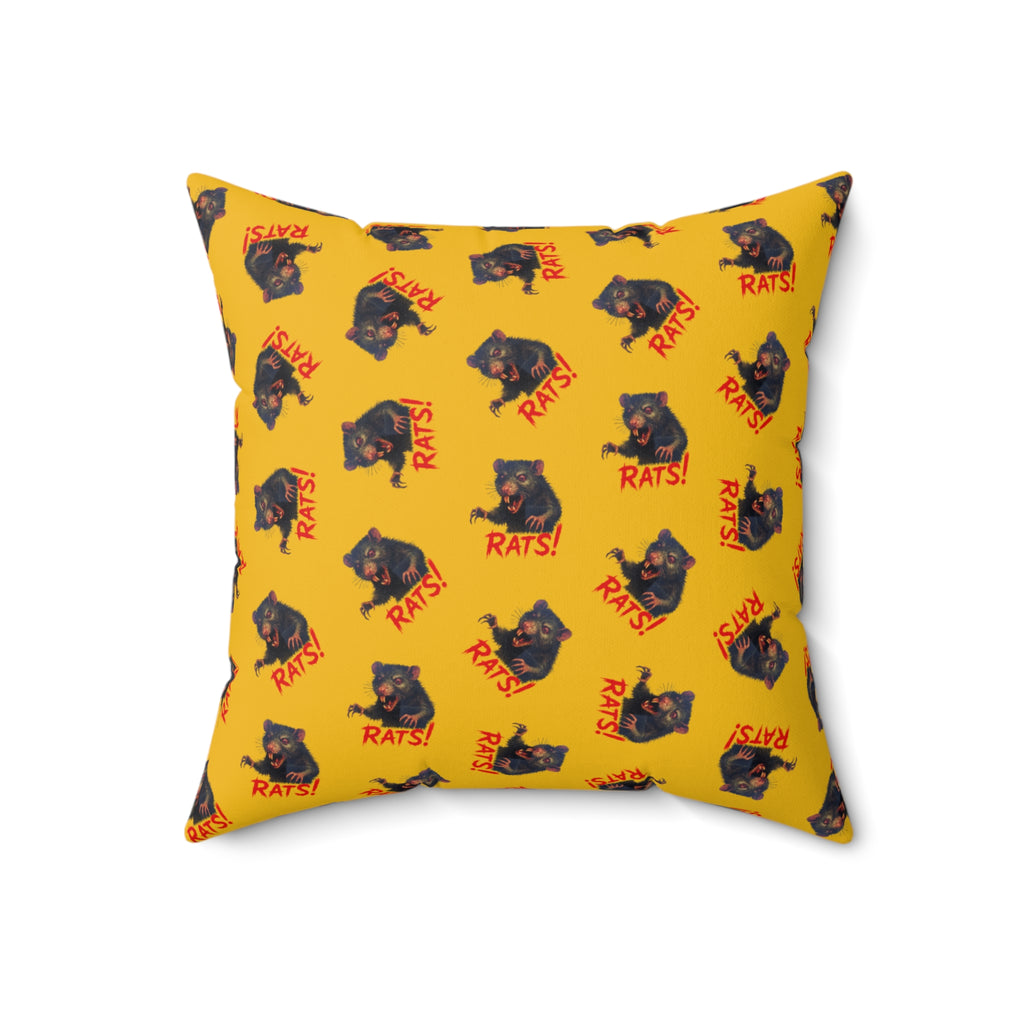 RPW: "RAT" (Multi) - Polyester Throw Pillow - (Yellow)