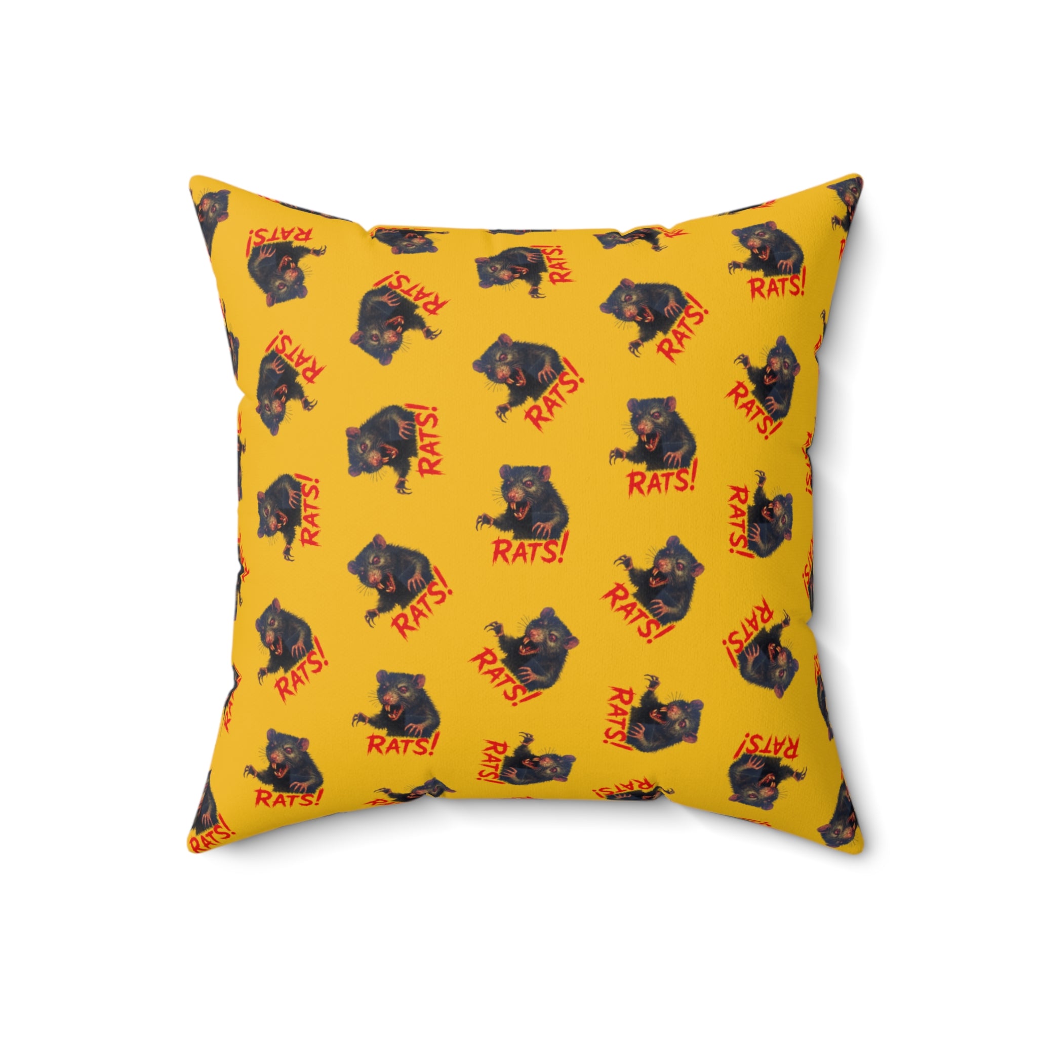 RPW: "RAT" (Multi) - Polyester Throw Pillow - (Yellow)
