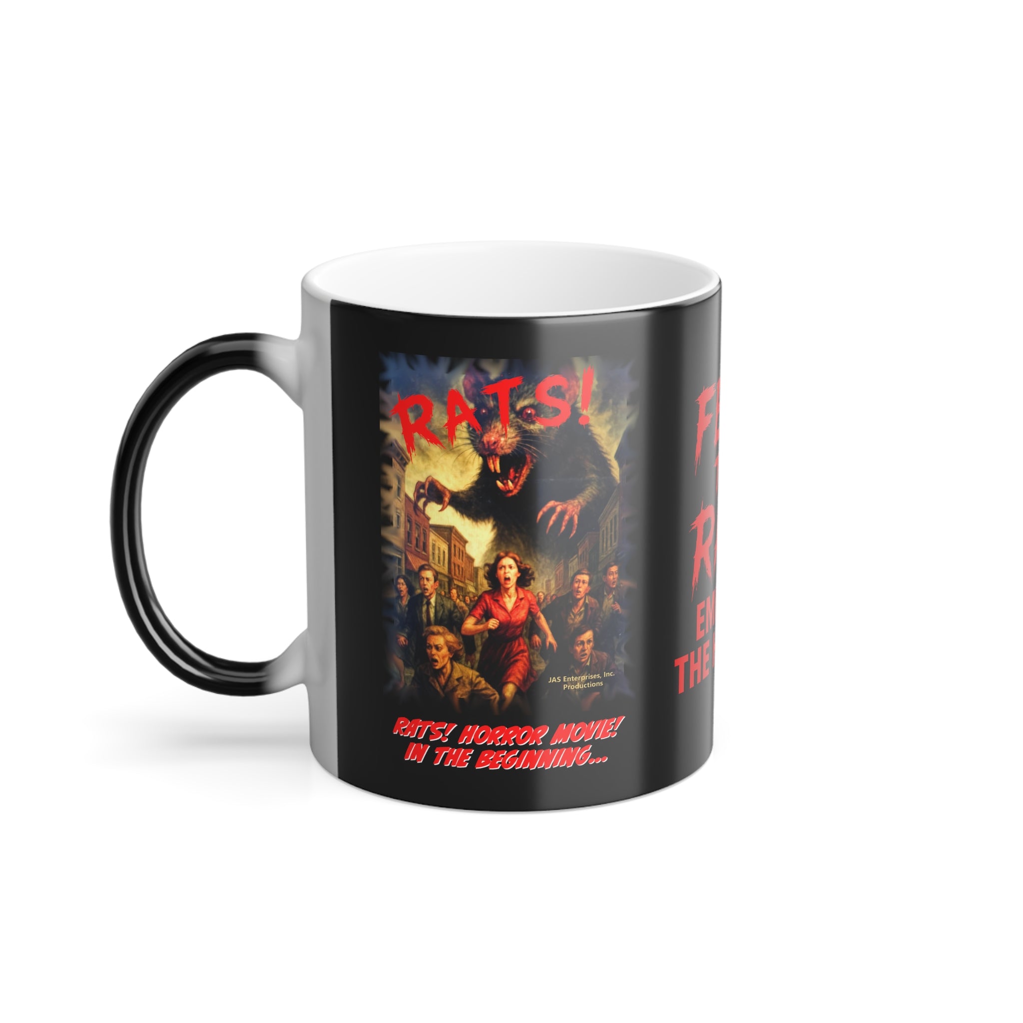 RMG: "Rats! Horror Movie! In The Beginning..." Movie Title Logo - Color Morphing Mug - 11oz