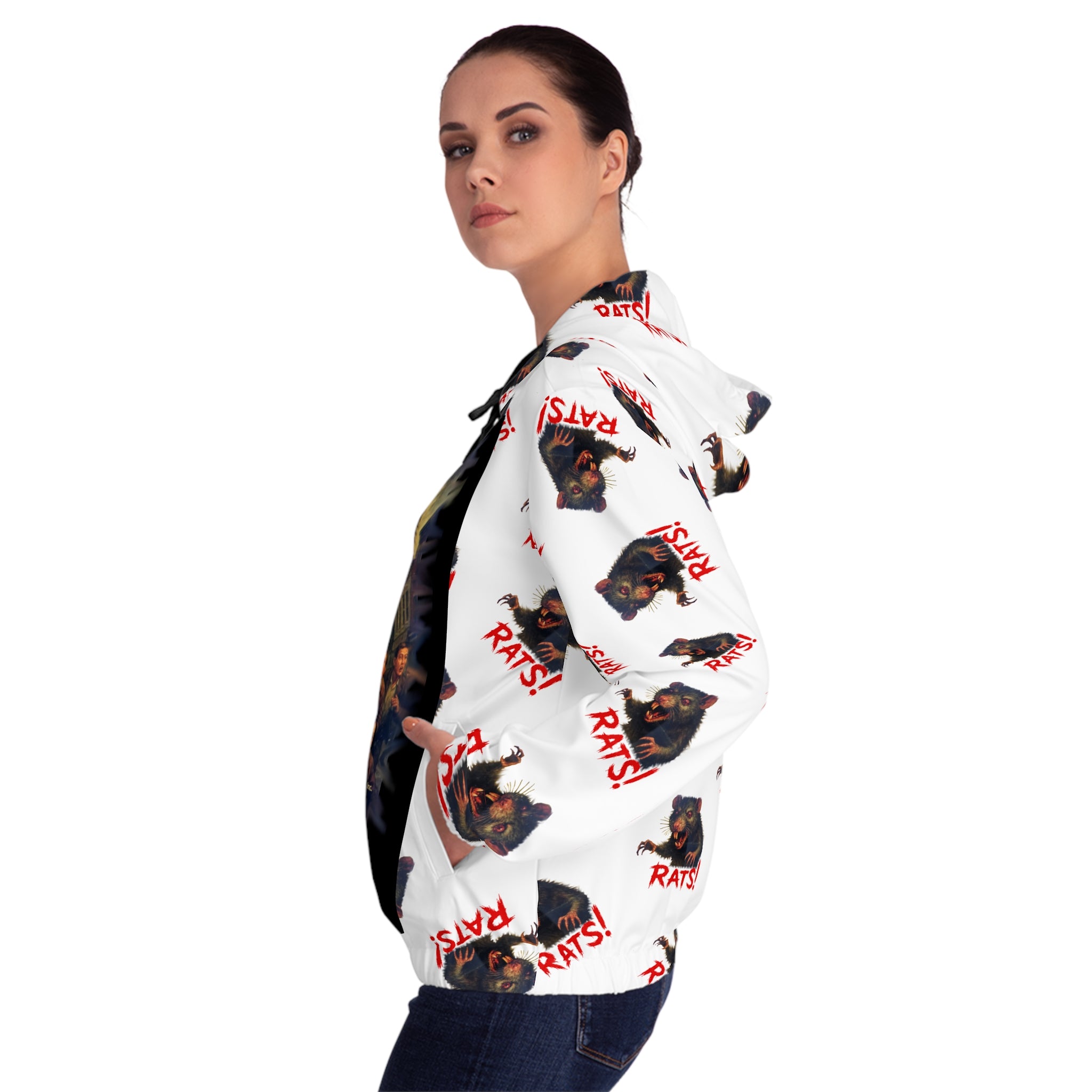 RHD: "RAT" (Multi) - Movie Title Logo - Women’s Full-Zip Hoodie - White