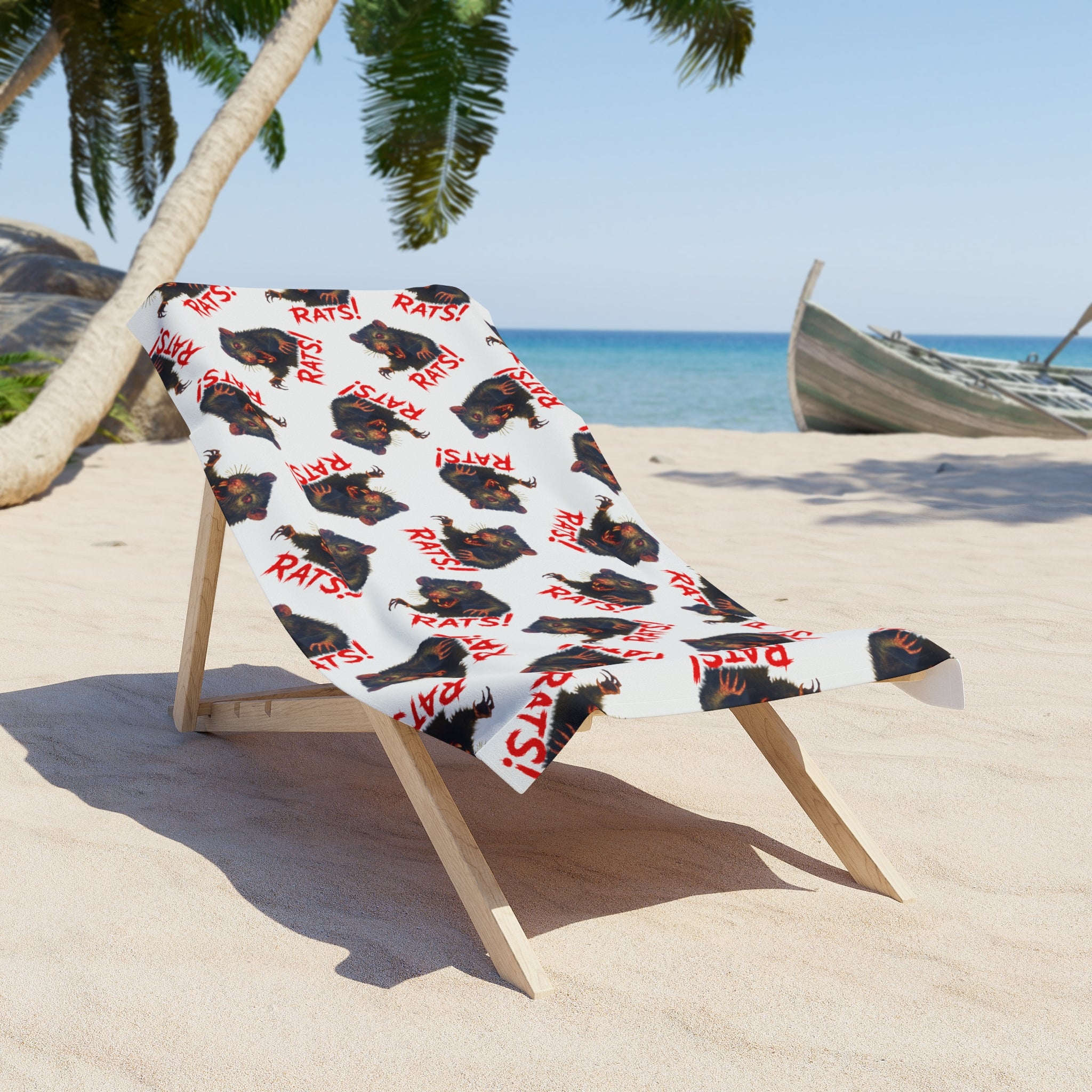 RBT: "RAT" (Multi) - Beach Towel - White