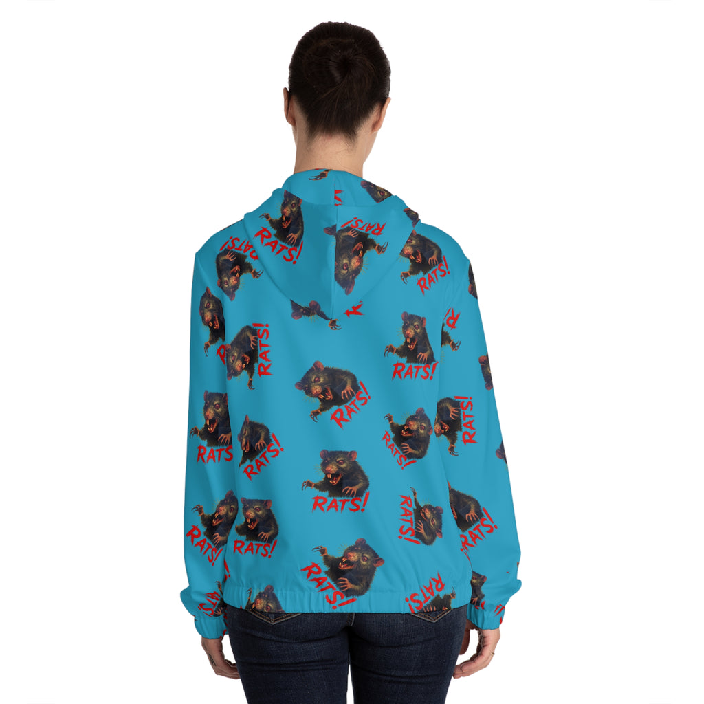 RHD: "RAT" (Multi) - Women’s Full-Zip Hoodie - Turquoise