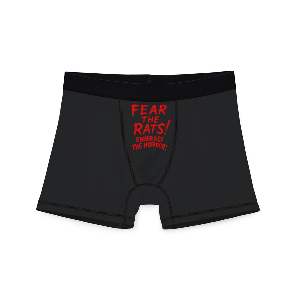 RUG: "Fear the Rats! Embrace the Horror!" (RAT Reversed - Back Side) - Men's Boxer Briefs - Black
