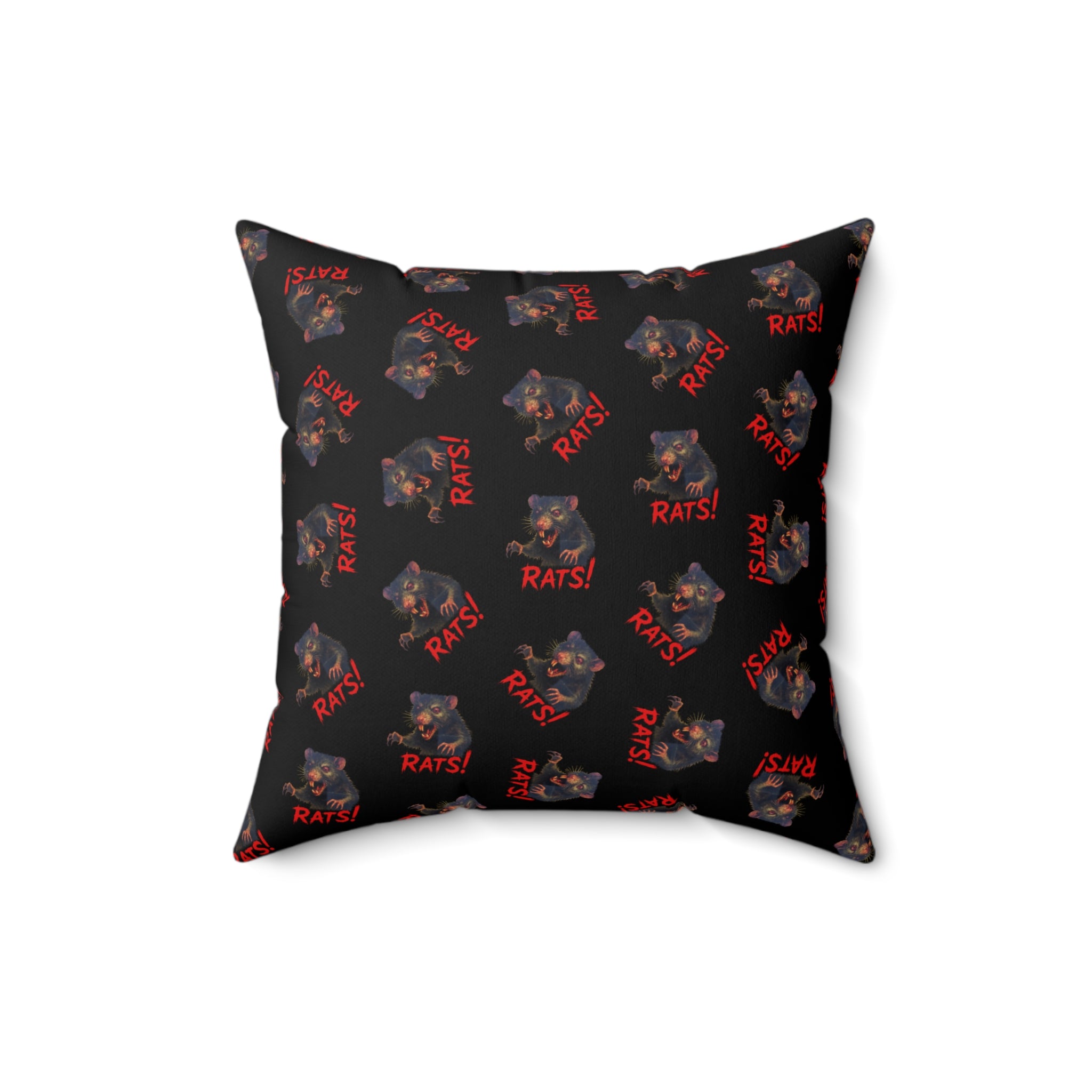 RPW: "RAT" (Multi) - Polyester Throw Pillow - (Black)