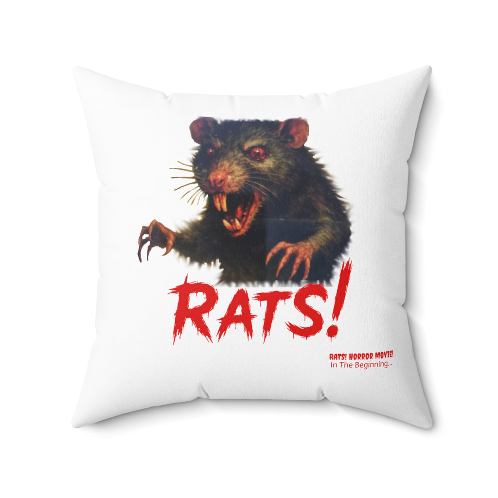 RPW: "RAT" - Polyester Throw Pillow (White)