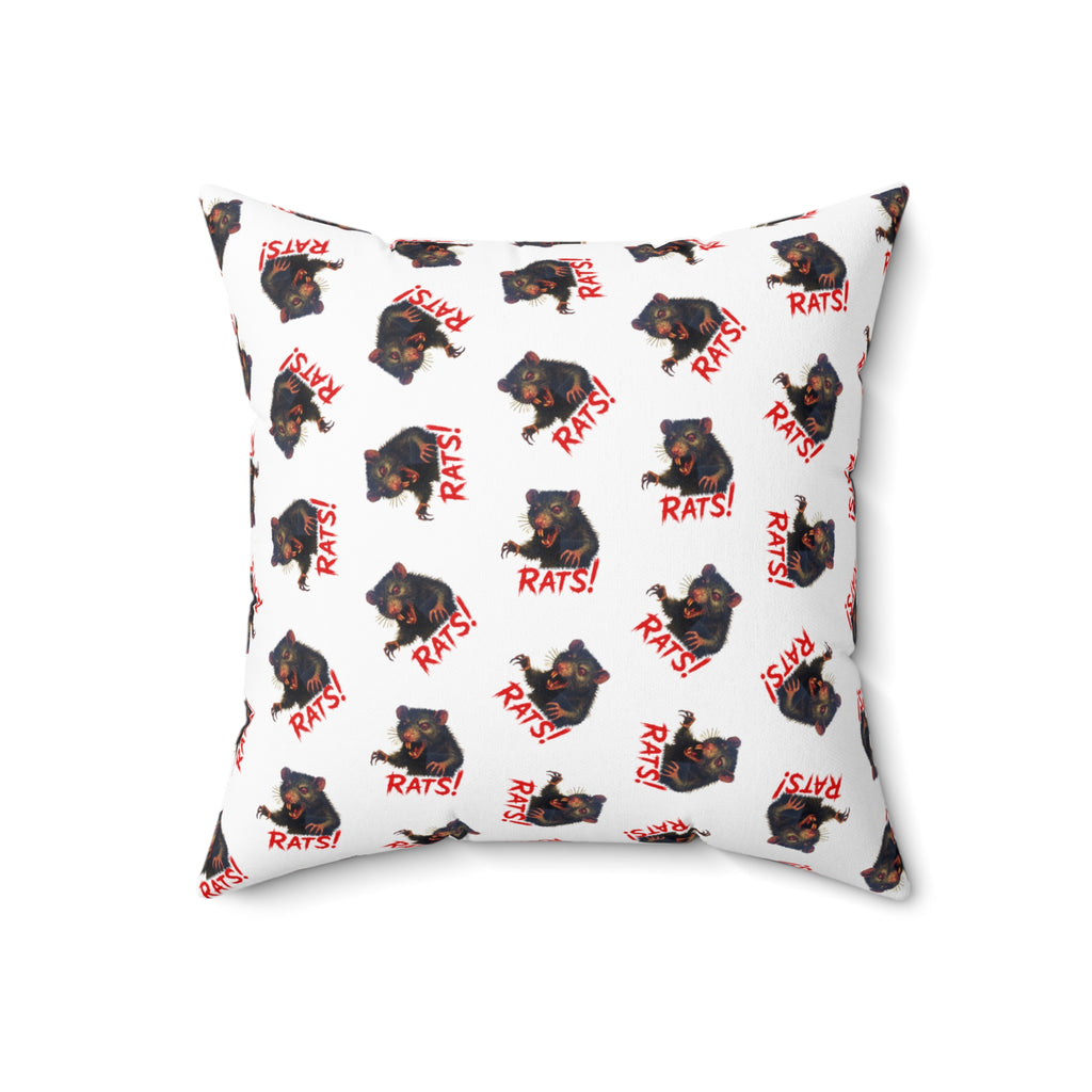 RPW: "RAT" (Multi) - Polyester Throw Pillow - (White)