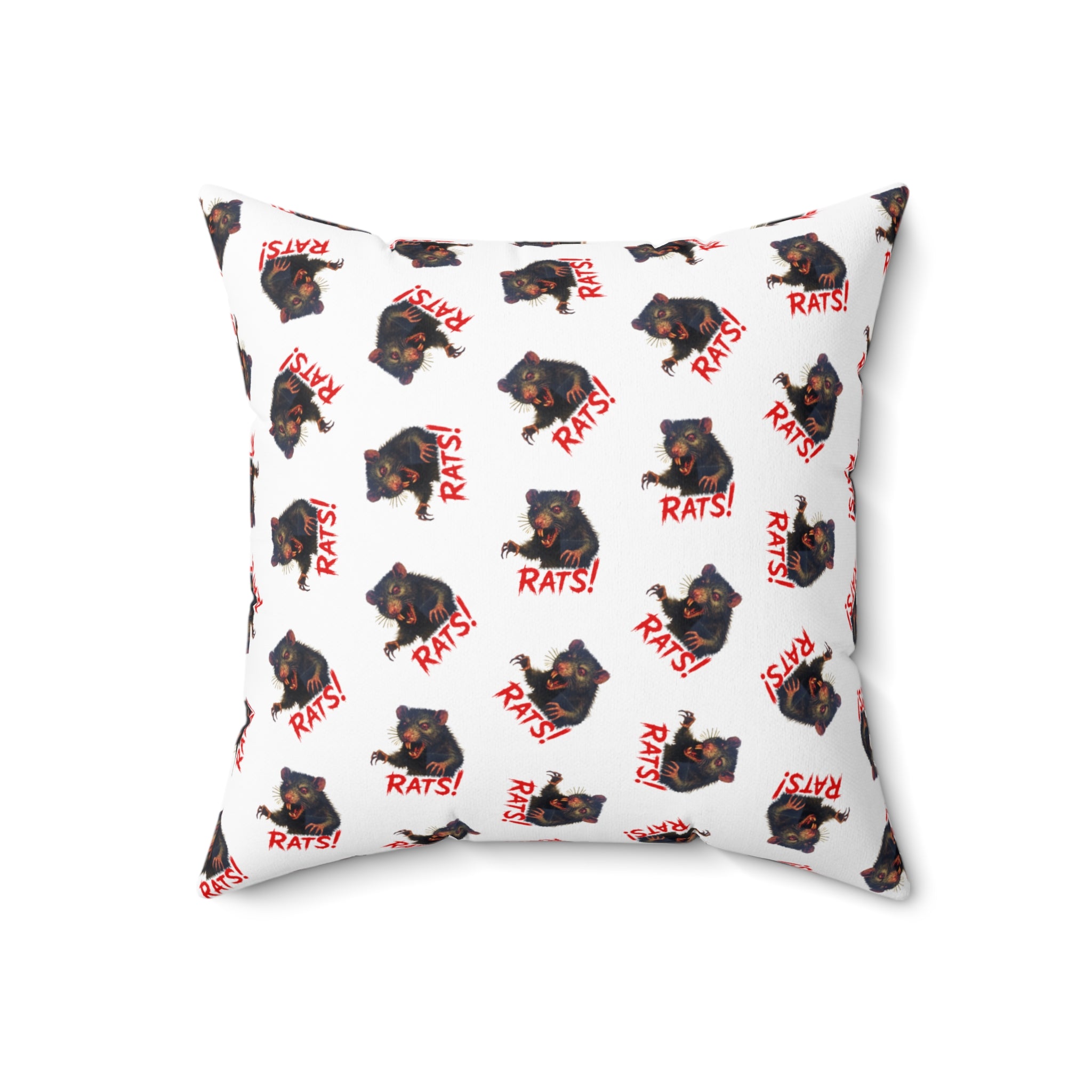 RPW: "RAT" (Multi) - Polyester Throw Pillow - (White)