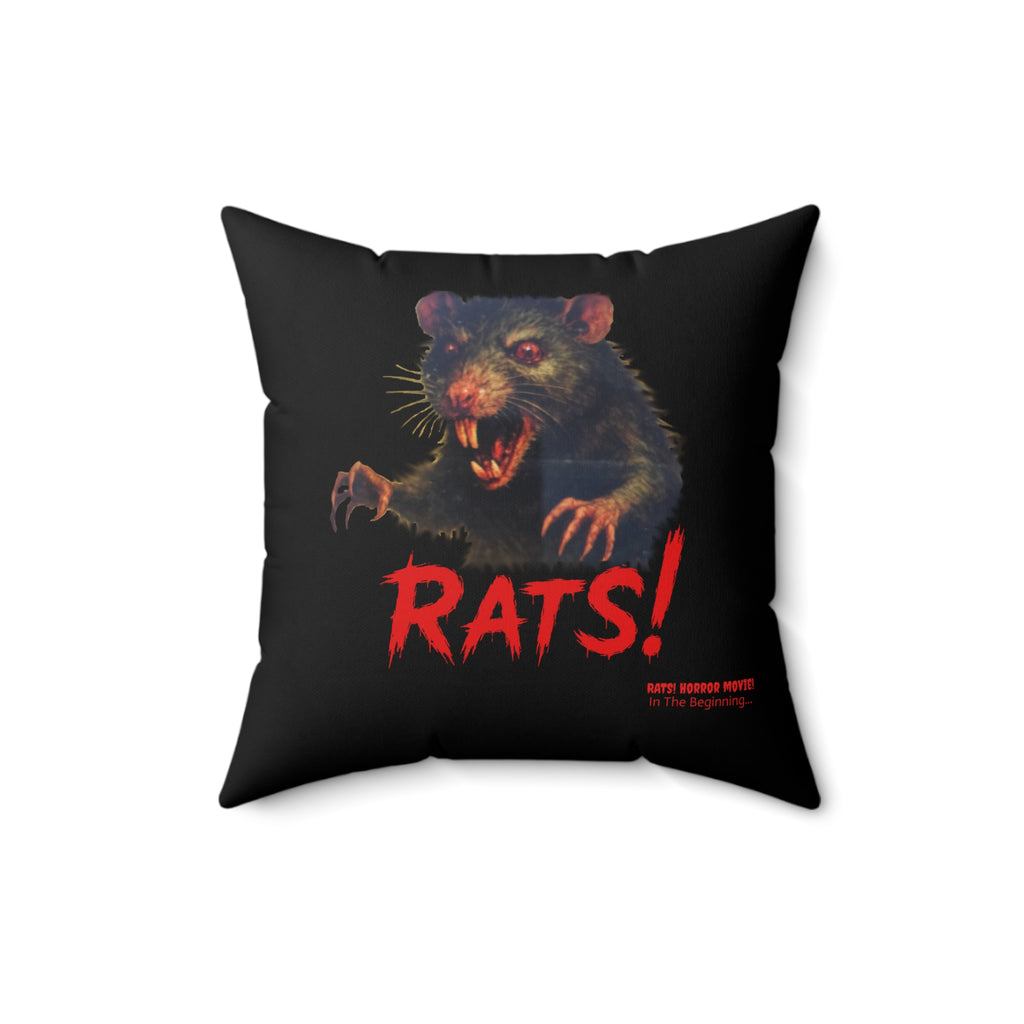 RPW: "RAT" - Polyester Throw Pillow (Black)