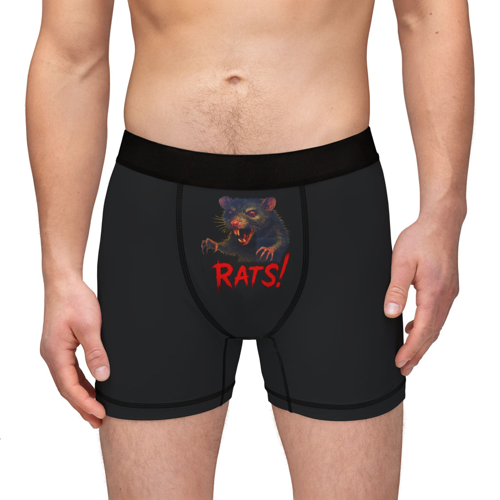 RUG: "RAT" (Fear the Rats! Embrace the Horror! - Back Side) - Men's Boxer Briefs - Black