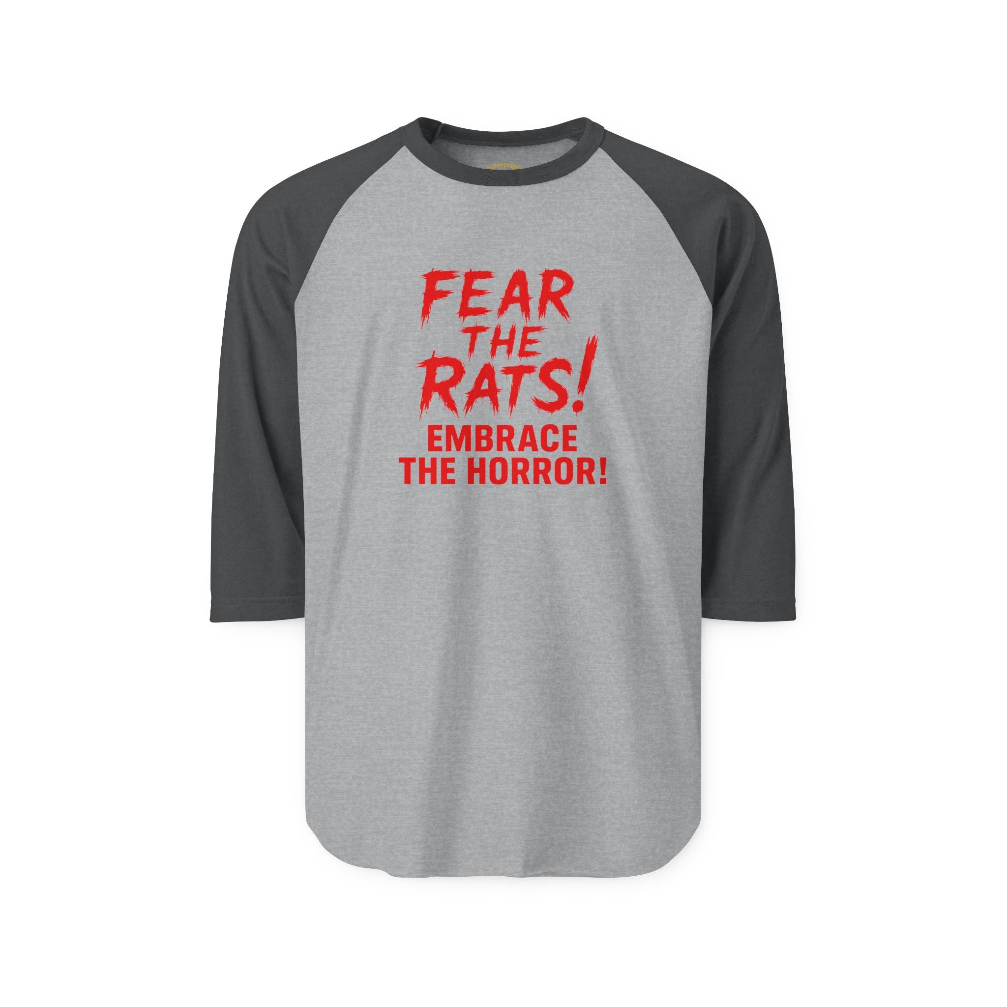RRS: "Fear the Rats! Embrace the Horror!" - Unisex Three-Quarter Sleeve Raglan Shirt