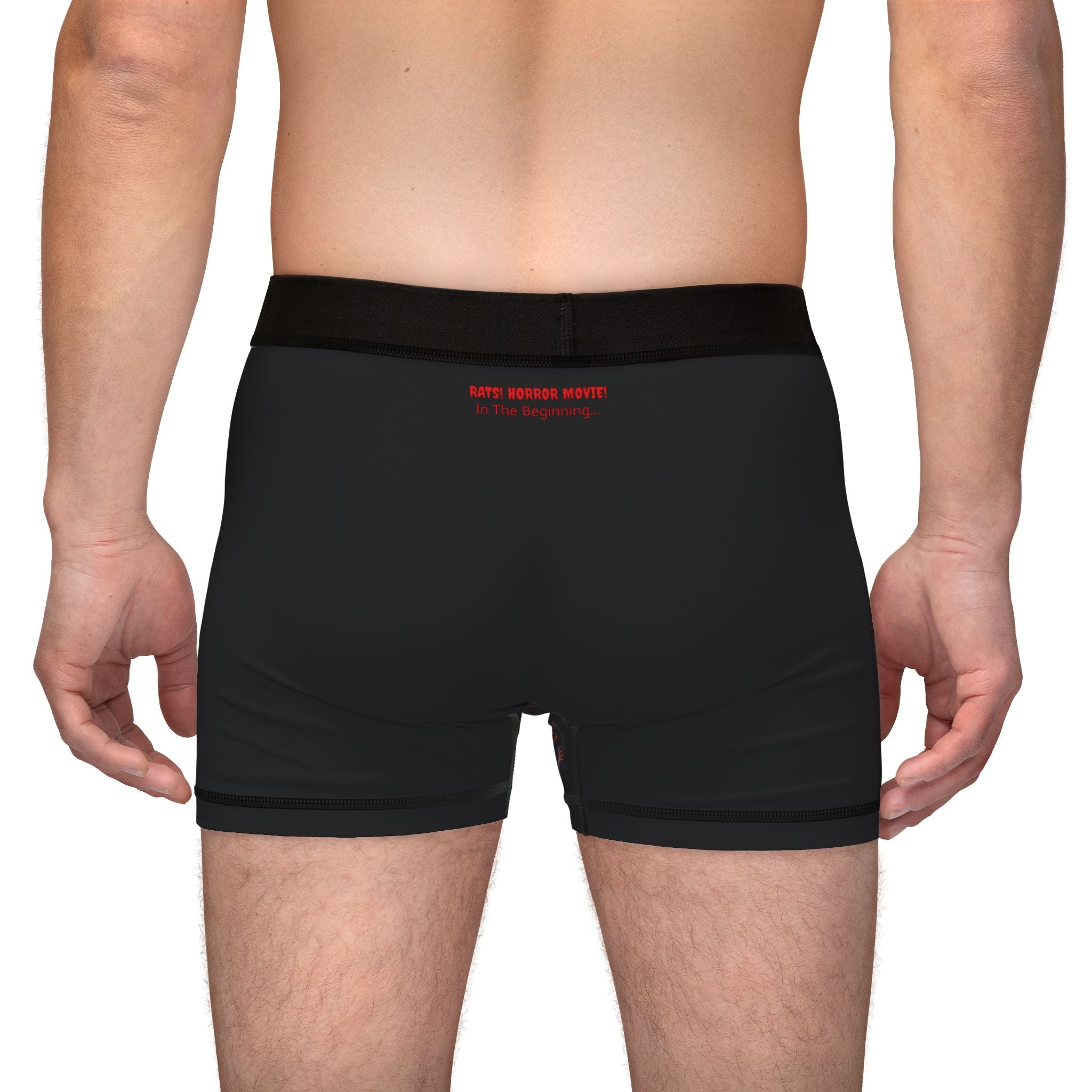RUG: "RATS!" Logo - "RAT" Underneath - (Blank Back Side) - Men's Boxer Briefs - Black