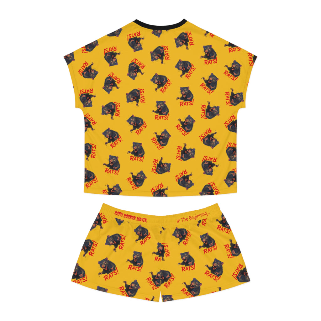 RPJ: "RAT" (Multi) - Women's Short Pajama Set - Yellow