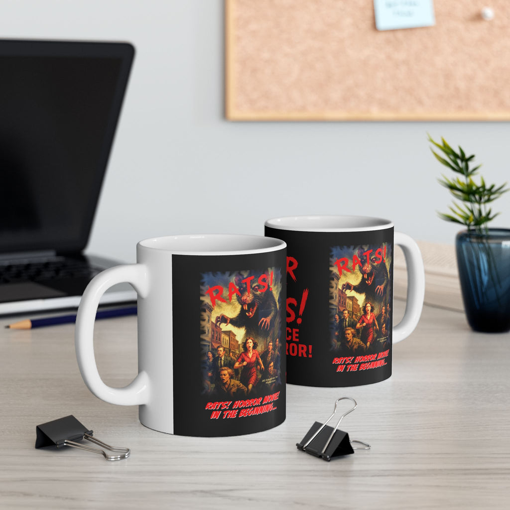 RMG: "Rats! Horror Movie! In The Beginning..." Movie Title Logo - Ceramic Mug (11oz, 15oz)