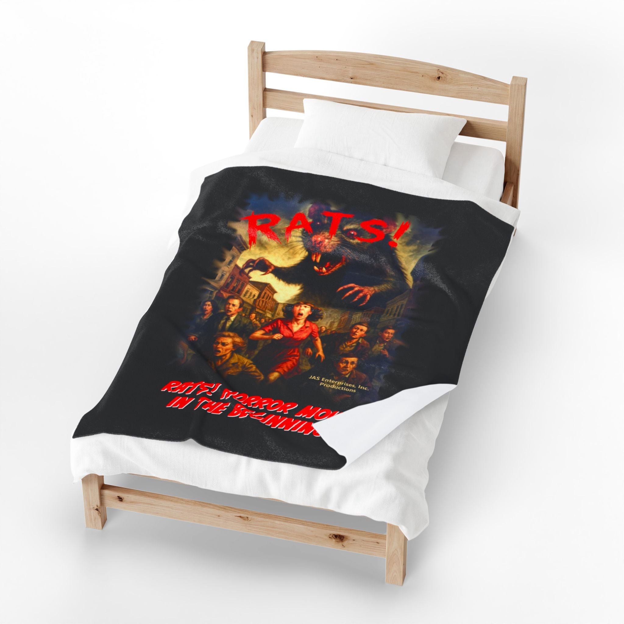 RBL: "RATS!" Movie Title Logo - (Black) - Velveteen Plush Blanket
