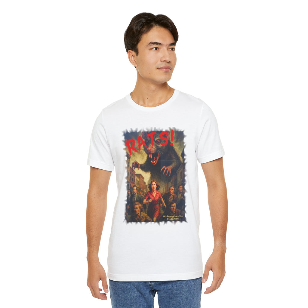 RTS: "RATS" Logo - Unisex Jersey Short Sleeve Lightweight Tee (White)