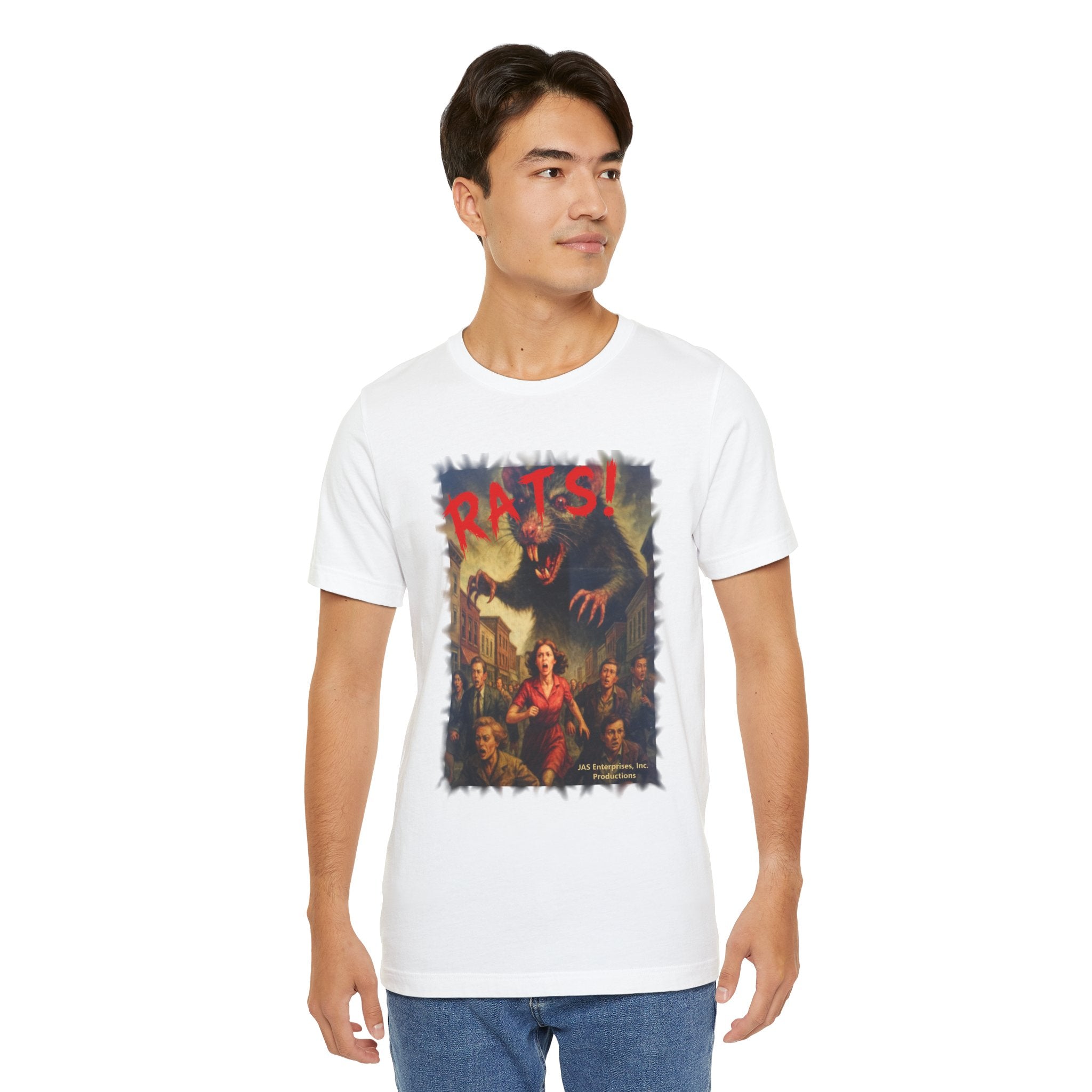 RTS: "RATS" Logo - Unisex Jersey Short Sleeve Lightweight Tee (White)