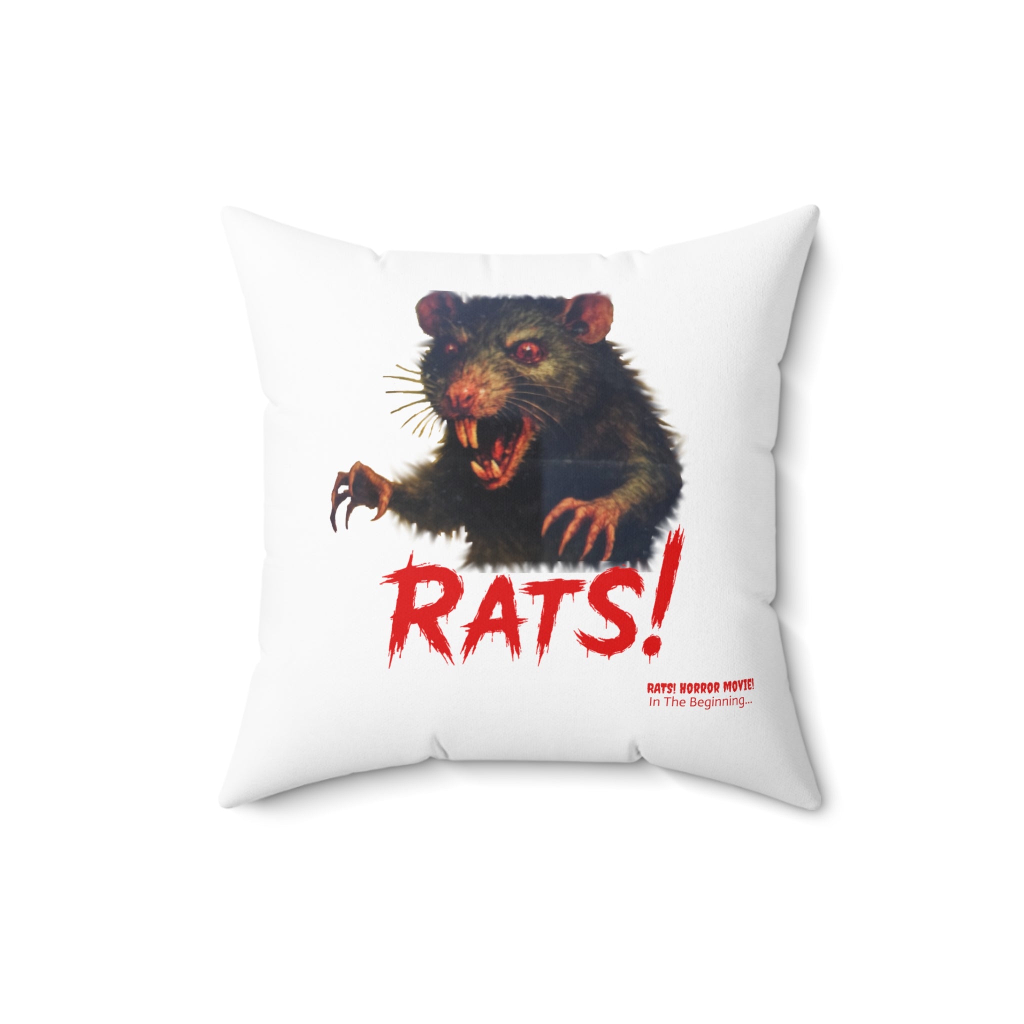 RPW: "RAT" - Polyester Throw Pillow (White)