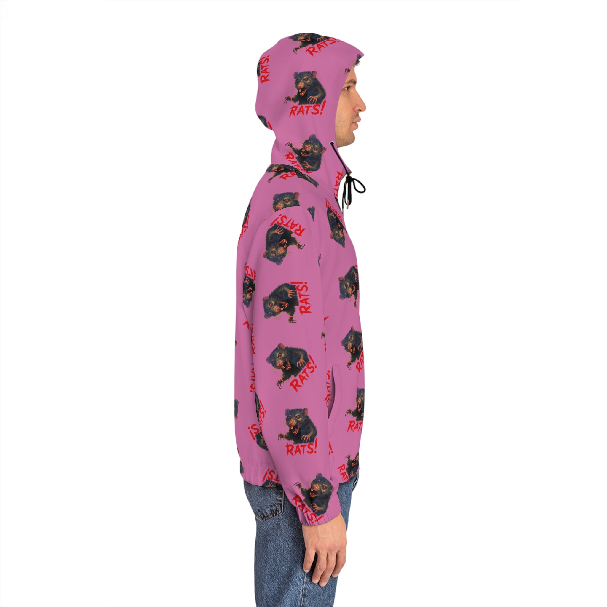 RHD: "RAT" (Multi) - Men's Full-Zip Hoodie - Pink