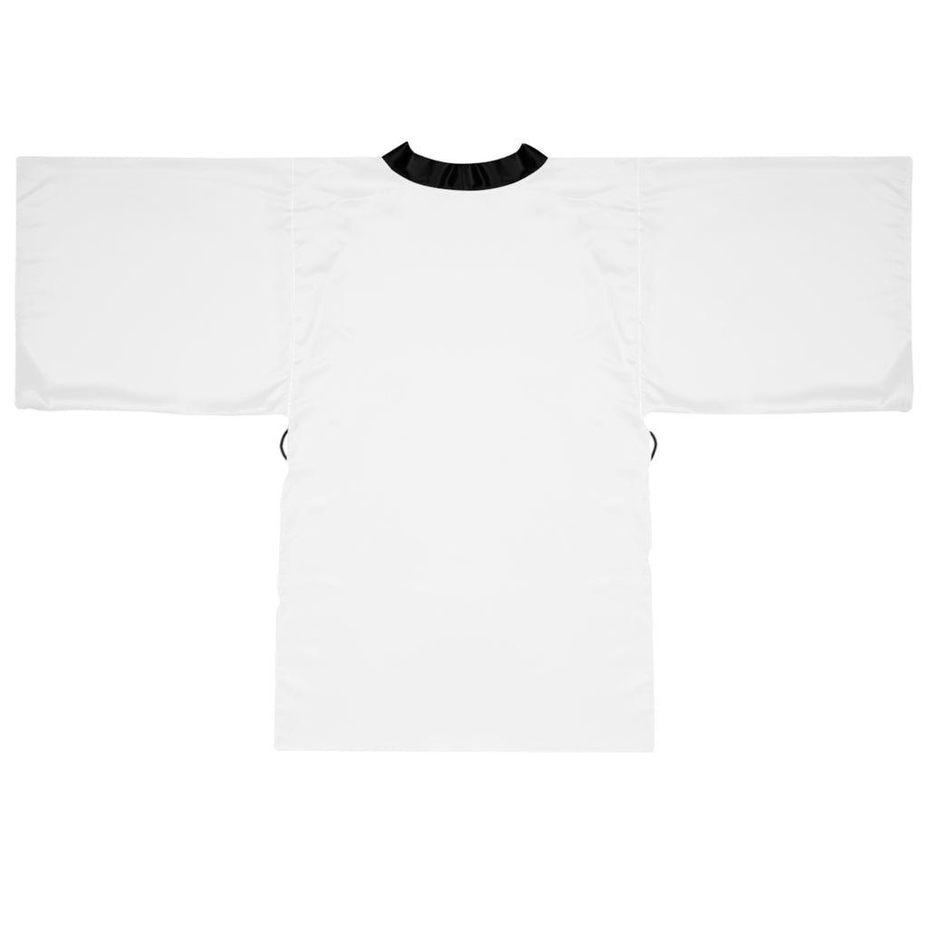 RRB: "RATS!" Logo - Long Sleeve Kimono Robe - White with Black Edge & Belt