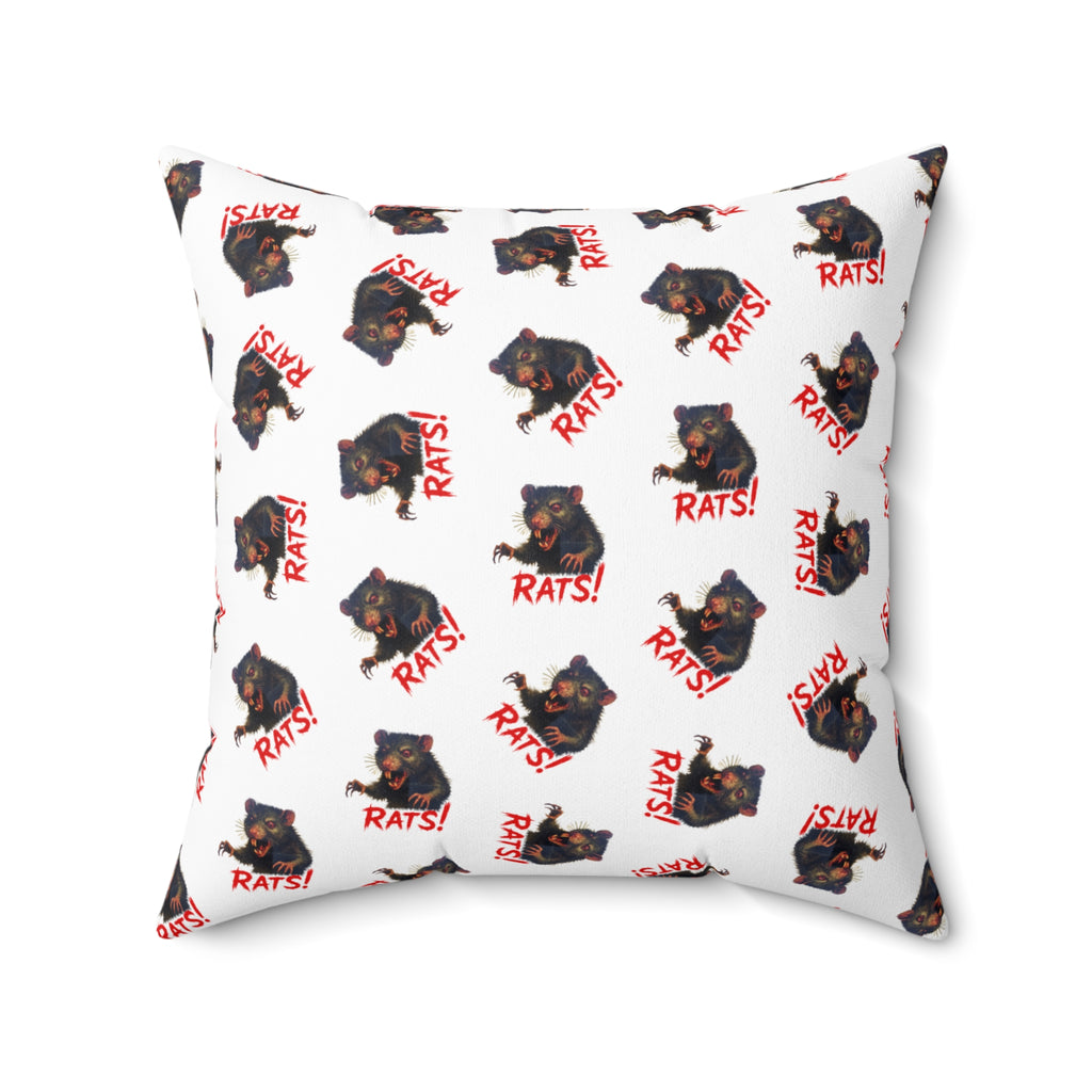 RPW: "RAT" (Multi) - Polyester Throw Pillow - (White)