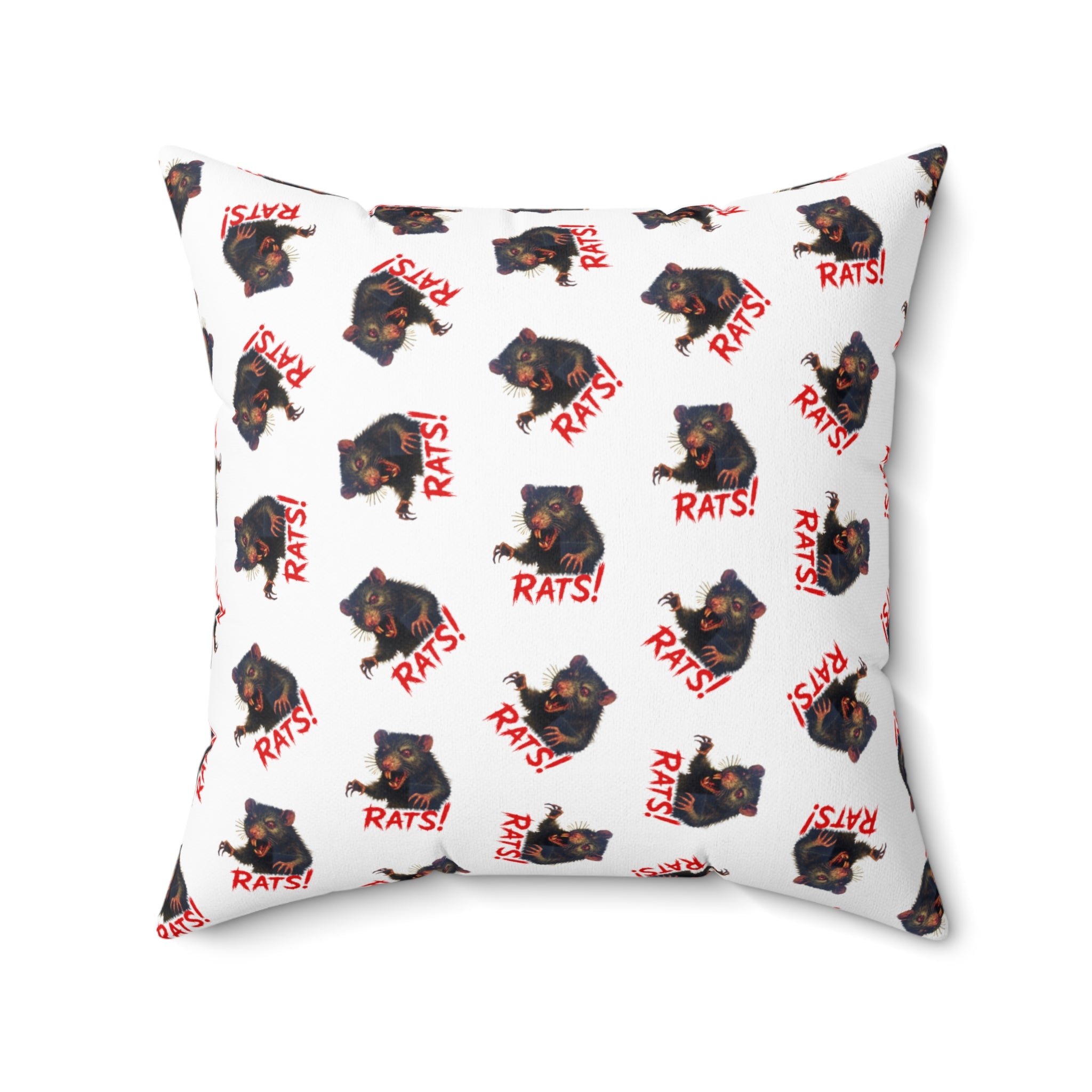 RPW: "RAT" (Multi) - Polyester Throw Pillow - (White)