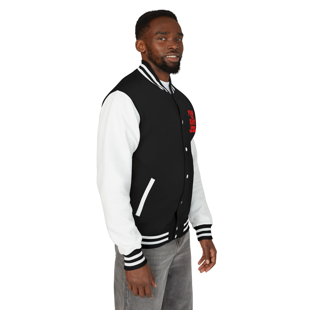 RJK: "RATS!" Logo - Unisex Heavyweight Letterman Jacket (Black/White)