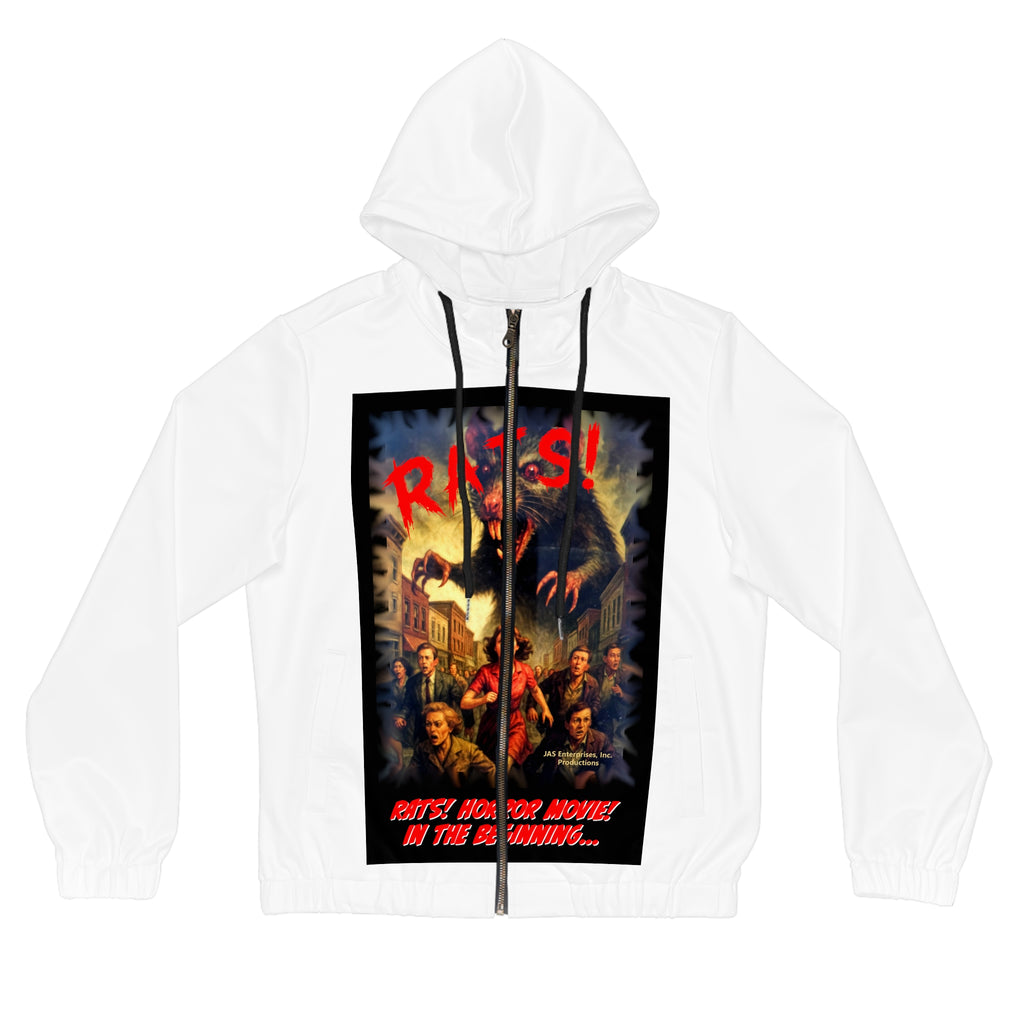 RHD: "RATS!" - Movie Title Logo - Women’s Full-Zip Hoodie - White