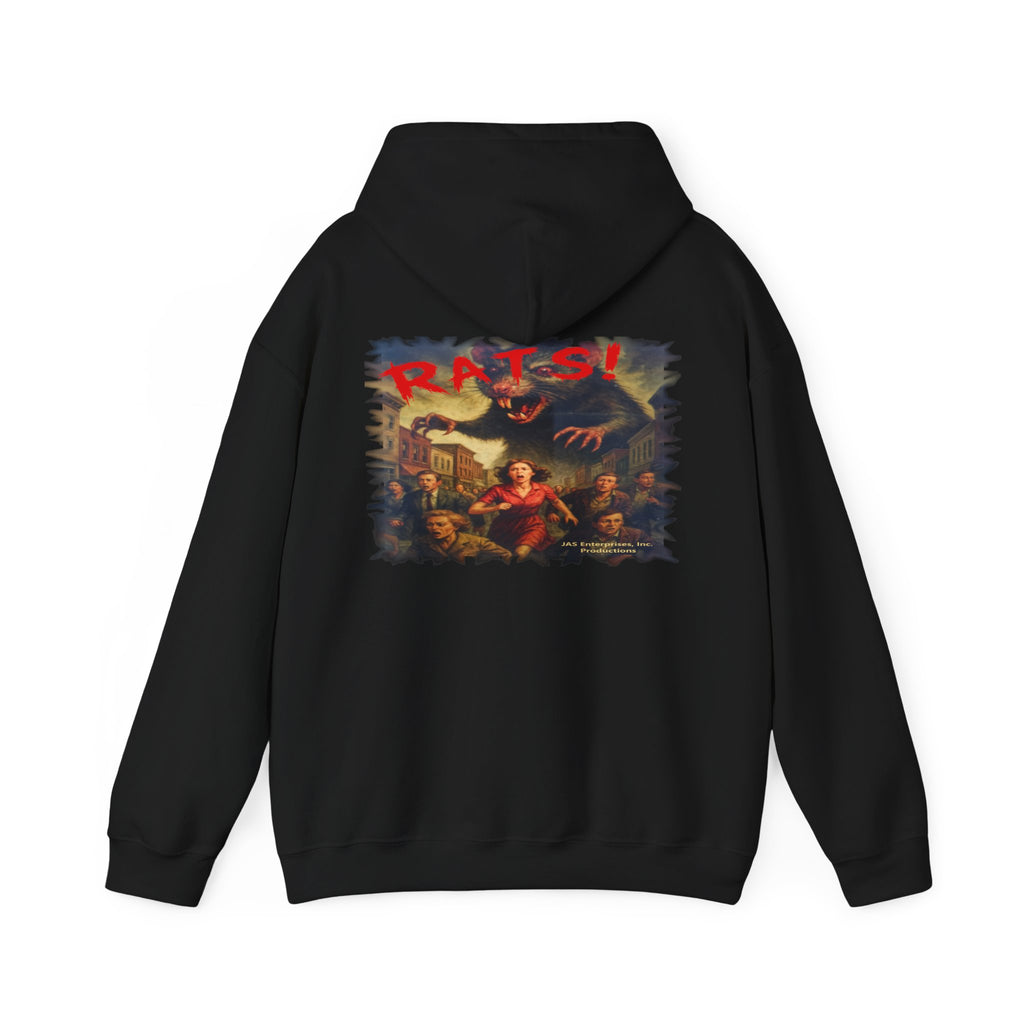 RHD: "Fear the Rats! Embrace the Horror!" (RATS! Logo - Back Side) - Unisex Hoodie (Black)