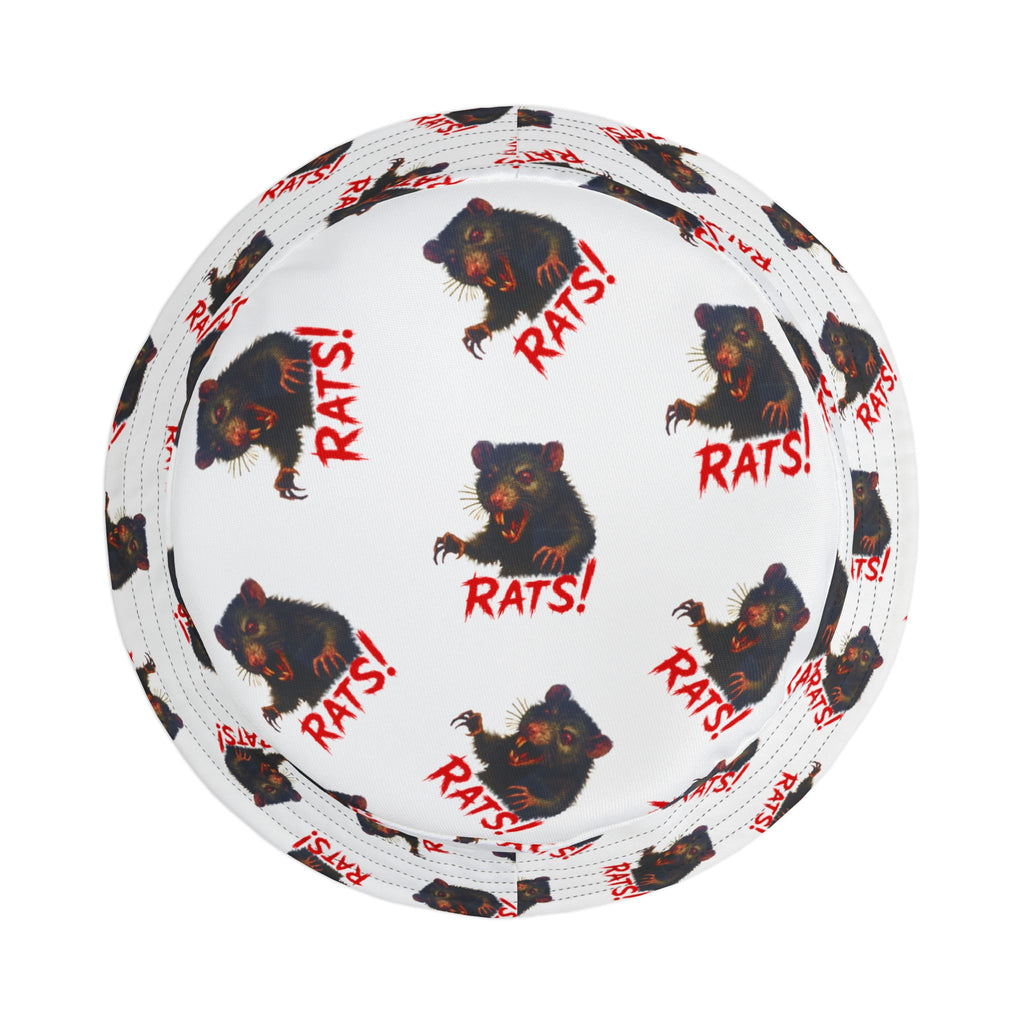 RHT: "RAT" (Multi) - Bucket Hat - White