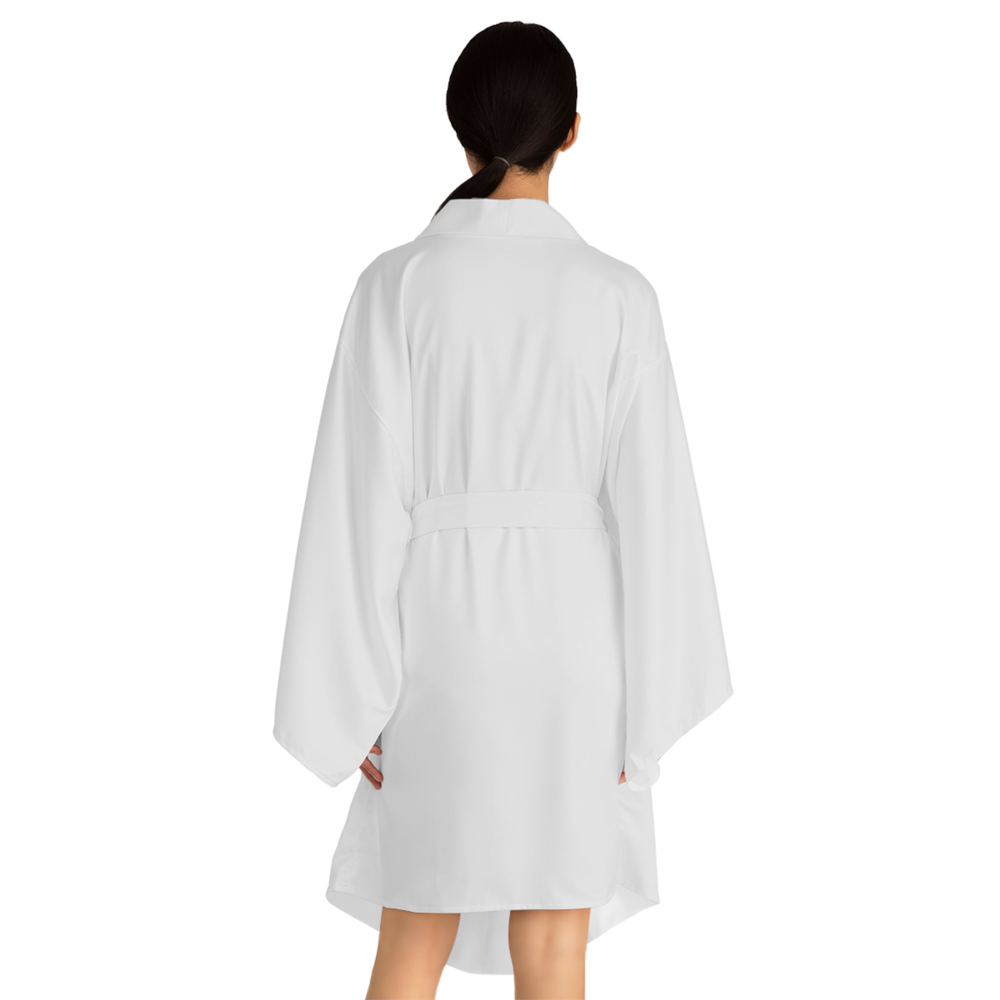 RRB: "RATS!" Movie Title Logo - Long Sleeve Kimono Robe - White with White Edge & Belt