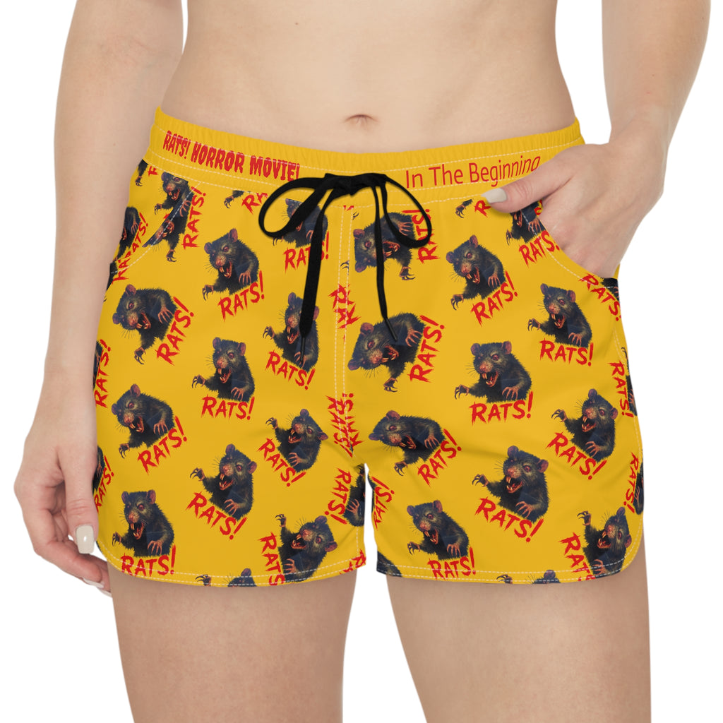 RAW: "RAT" (Multi) - Women's Casual Shorts - Yellow