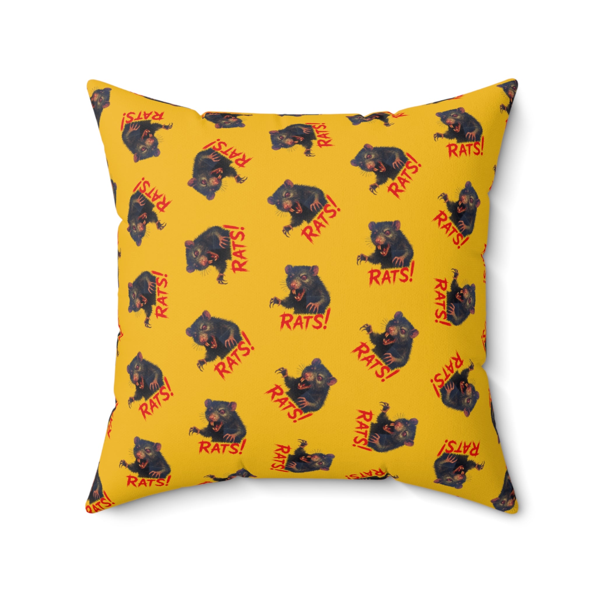 RPW: "RAT" (Multi) - Polyester Throw Pillow - (Yellow)