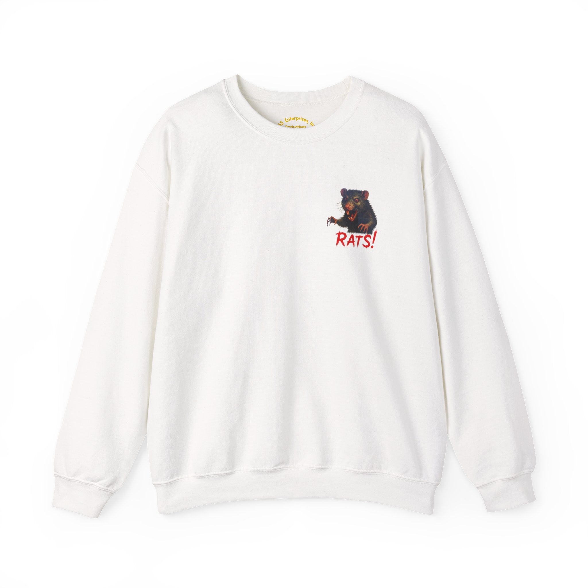 RSS: "RAT" Small Logo (Blank Back Side) - Unisex Crewneck Sweatshirt (White)