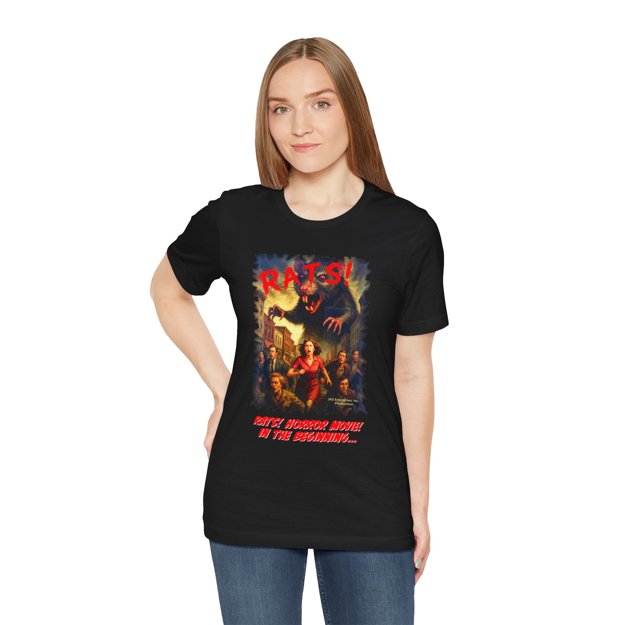RTS: "RATS" Movie Title Logo - Unisex Jersey Short Sleeve Lightweight Tee (Black)