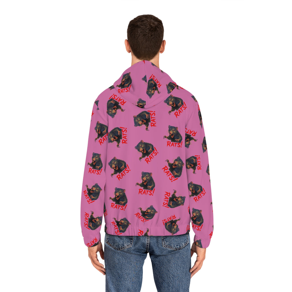 RHD: "RAT" (Multi) - Men's Full-Zip Hoodie - Pink