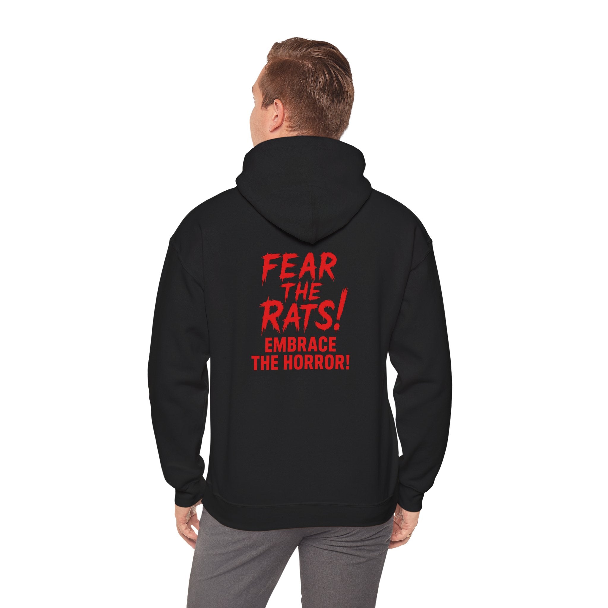 RHD: "RATS!" Logo (Fear the Rats! Embrace the Horror! - Back Side) - Unisex Hoodie (Black)