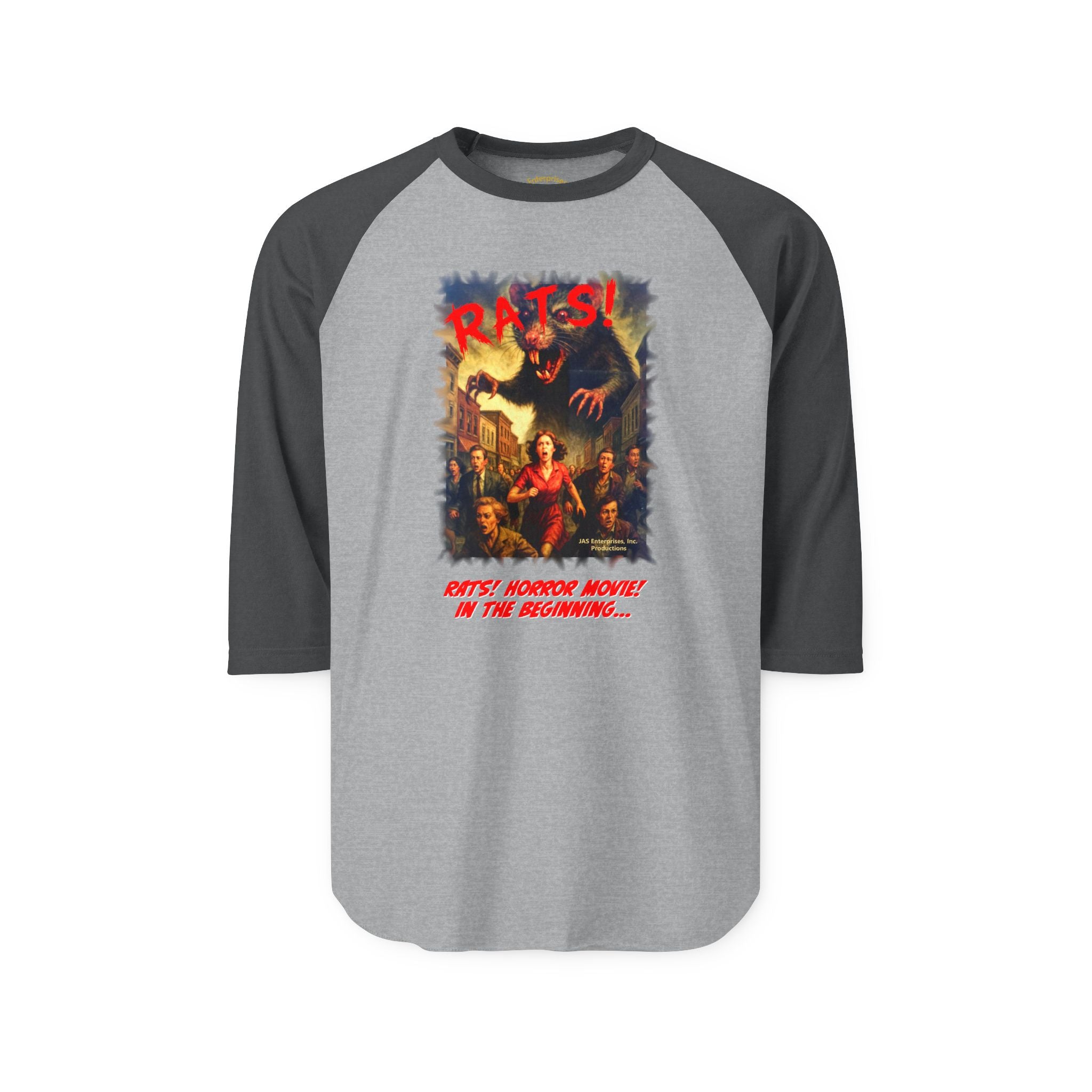 RRS: "RATS!" Movie Title Logo - Unisex Three-Quarter Sleeve Raglan Shirt