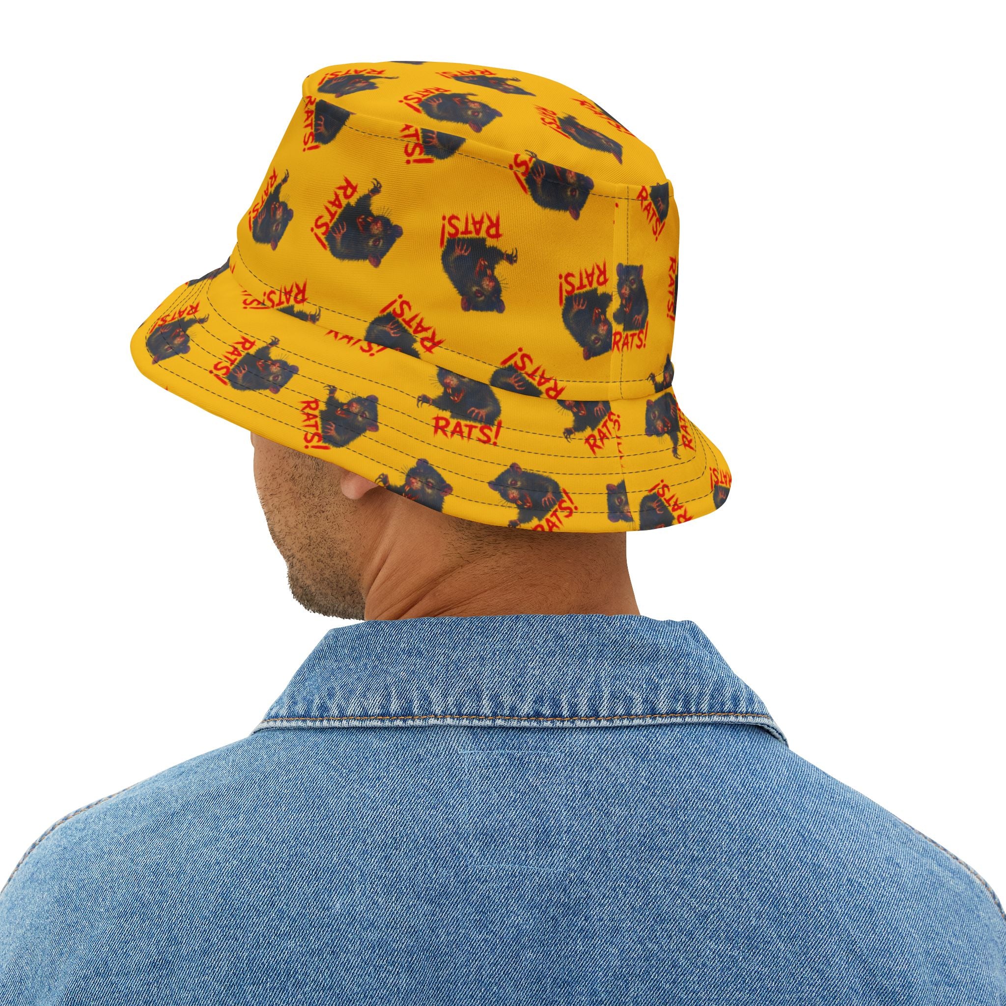 RHT: "RAT" (Multi) - Bucket Hat - Yellow