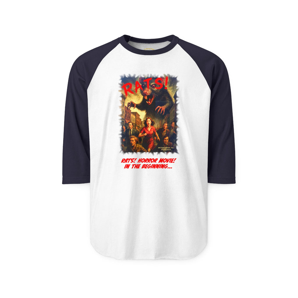 RRS: "RATS!" Movie Title Logo - Unisex Three-Quarter Sleeve Raglan Shirt