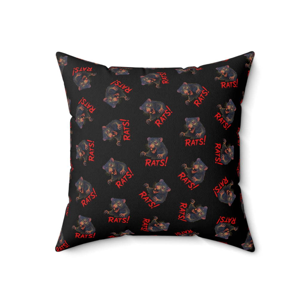 RPW: "RAT" (Multi) - Polyester Throw Pillow - (Black)