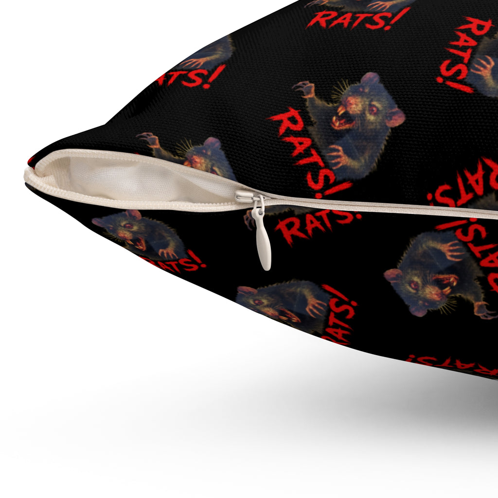 RPW: "RAT" (Multi) - Polyester Throw Pillow - (Black)