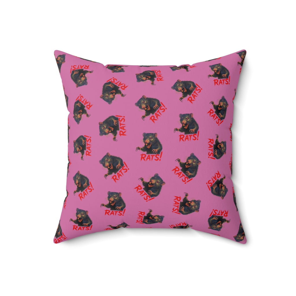 RPW: "RAT" (Multi) - Polyester Throw Pillow - (Pink)